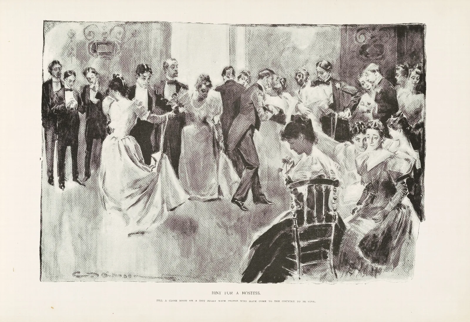 Hint For A Hostess Wall Art by Charles Dana Gibson - Canvas Print