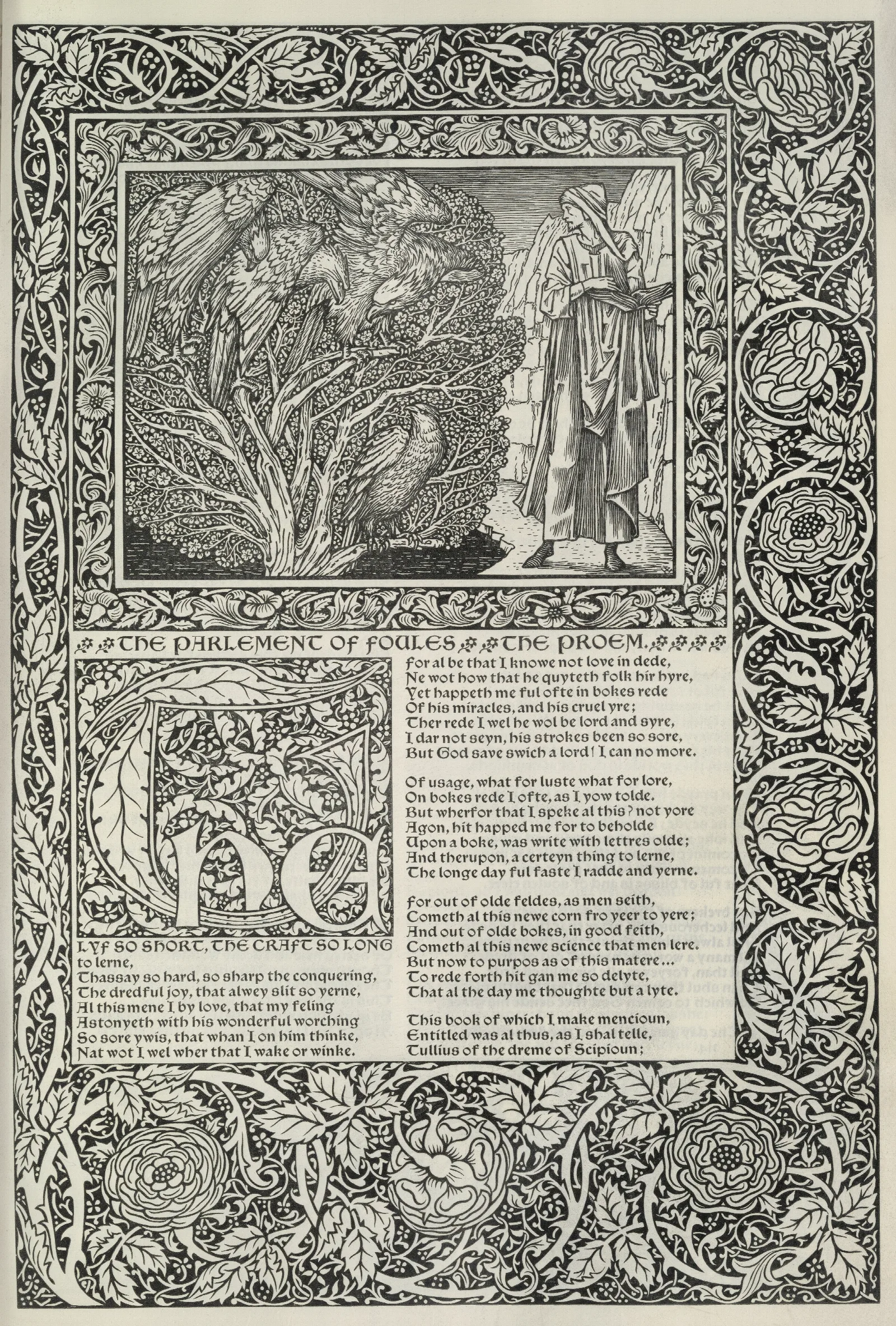 The Works Of Geoffrey Chaucer Pl 49 Wall Art by Sir Edward Coley Burne-Jones - Canvas Print