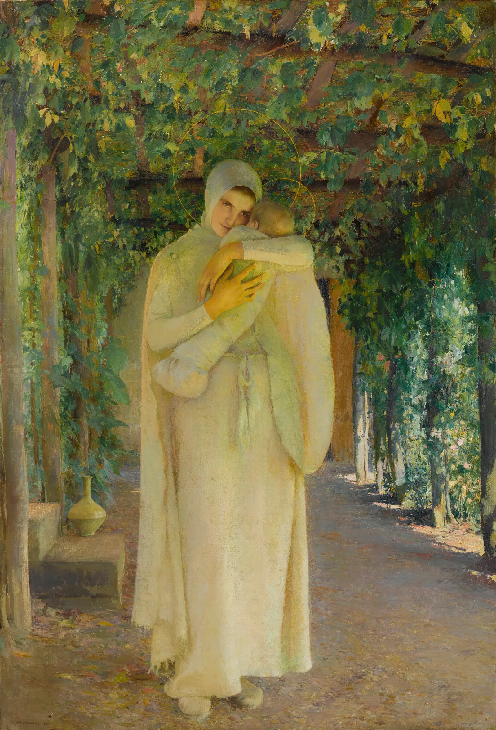 Madone A La Treille Wall Art by Pascal-Adolphe-Jean Dagnan-Bouveret - Canvas Print