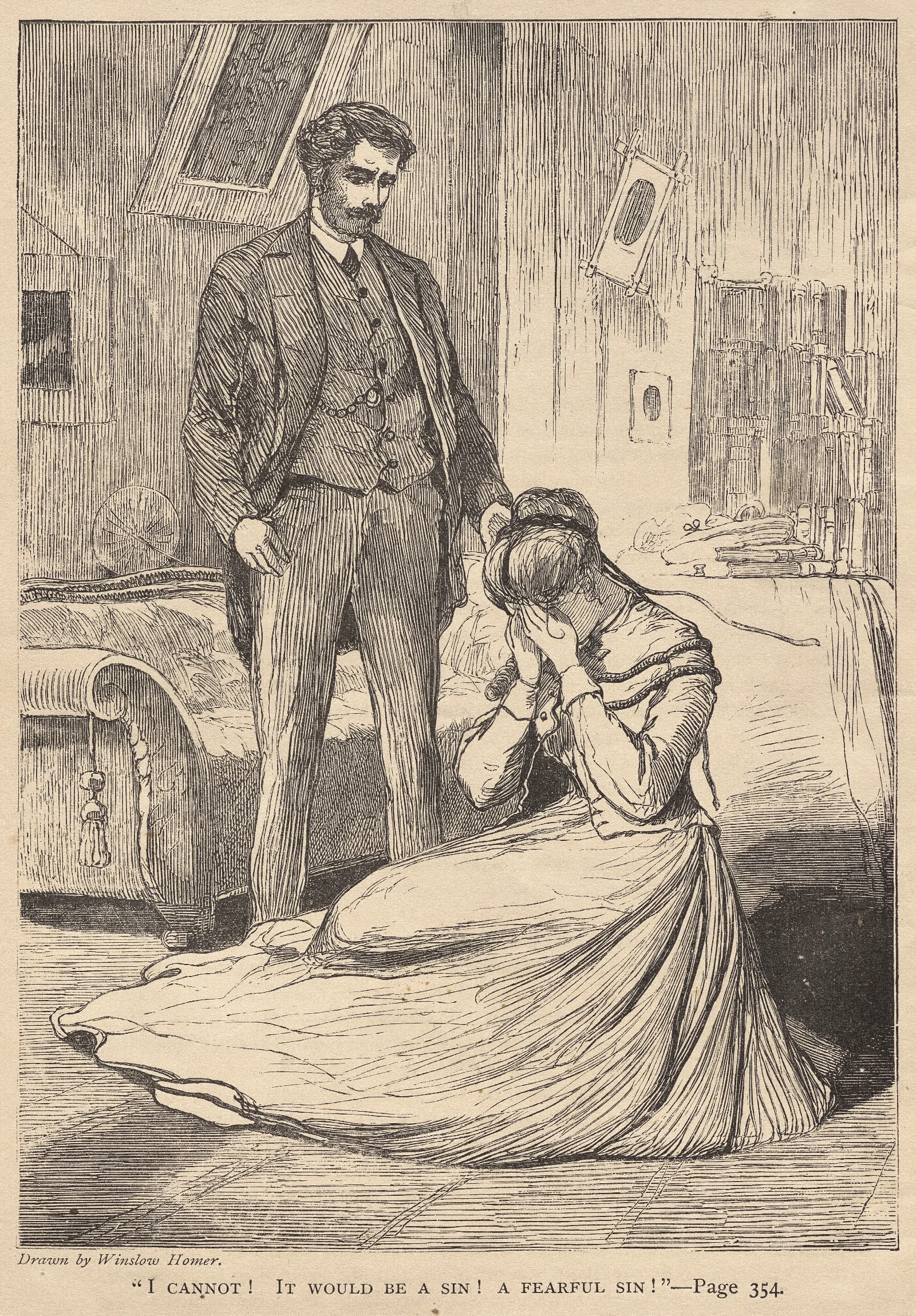 I Cannot It Would Be A Sin A Fearful Sin Wall Art by Winslow Homer - Canvas Print