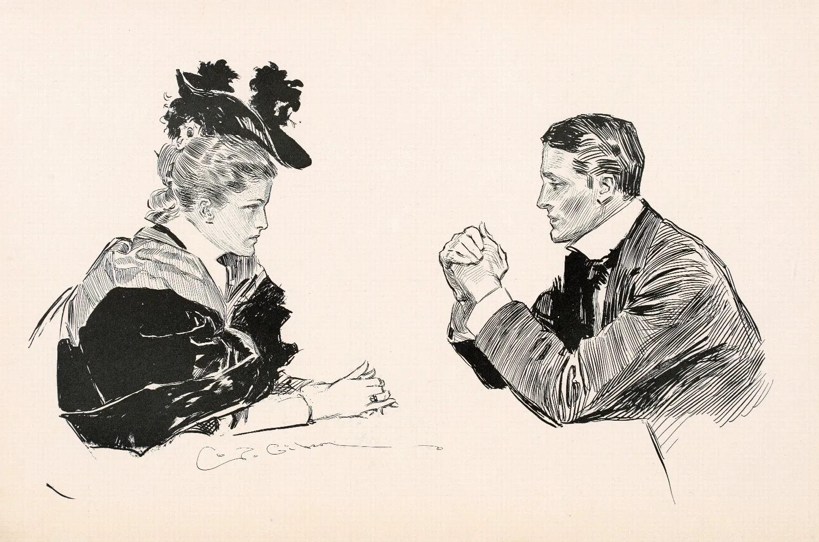 Illustration 211 by Charles Dana Gibson (1896) Wall Art by Charles Dana Gibson - Canvas Print