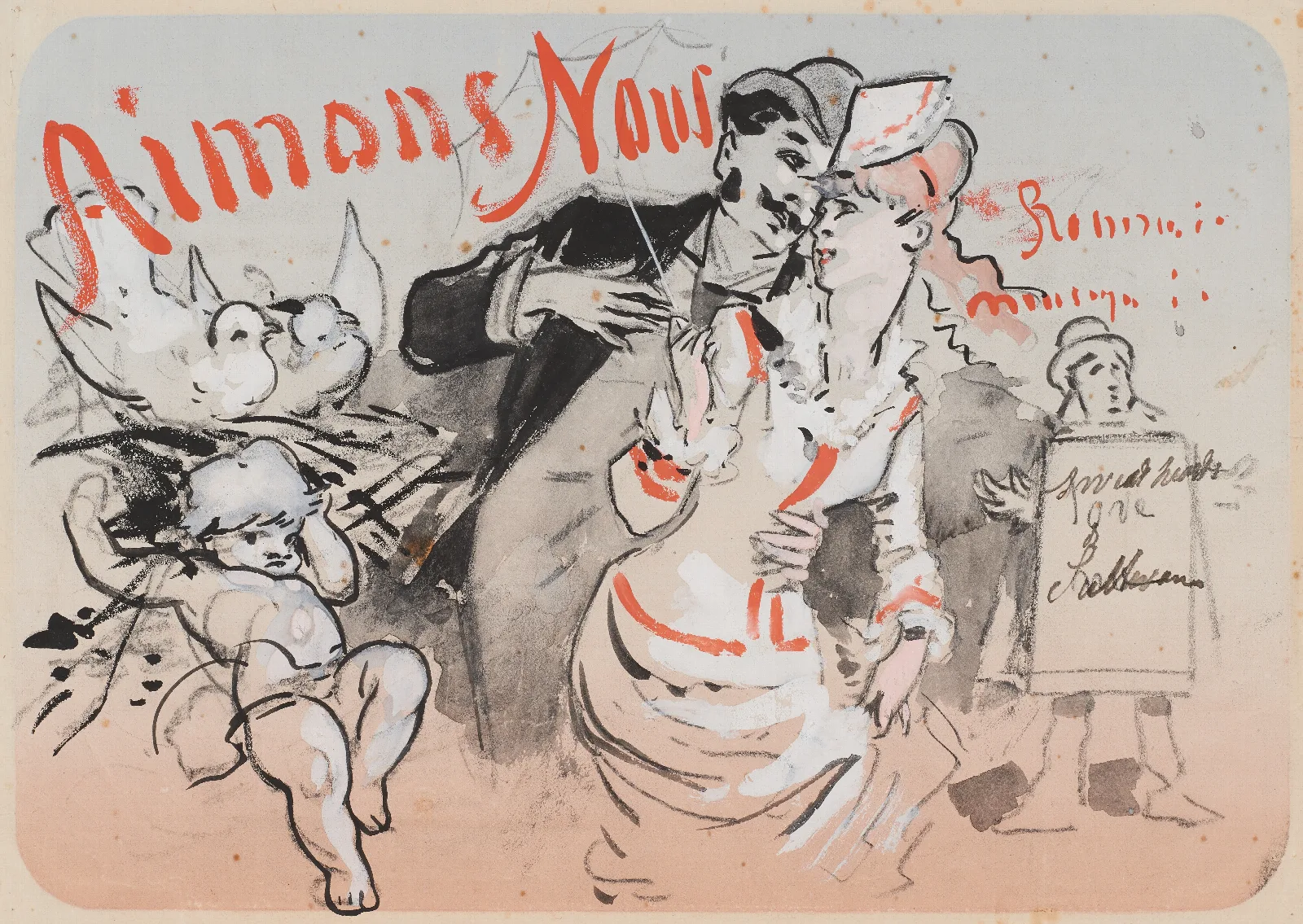 Aimons Nous Wall Art by Jules Chéret - Canvas Print
