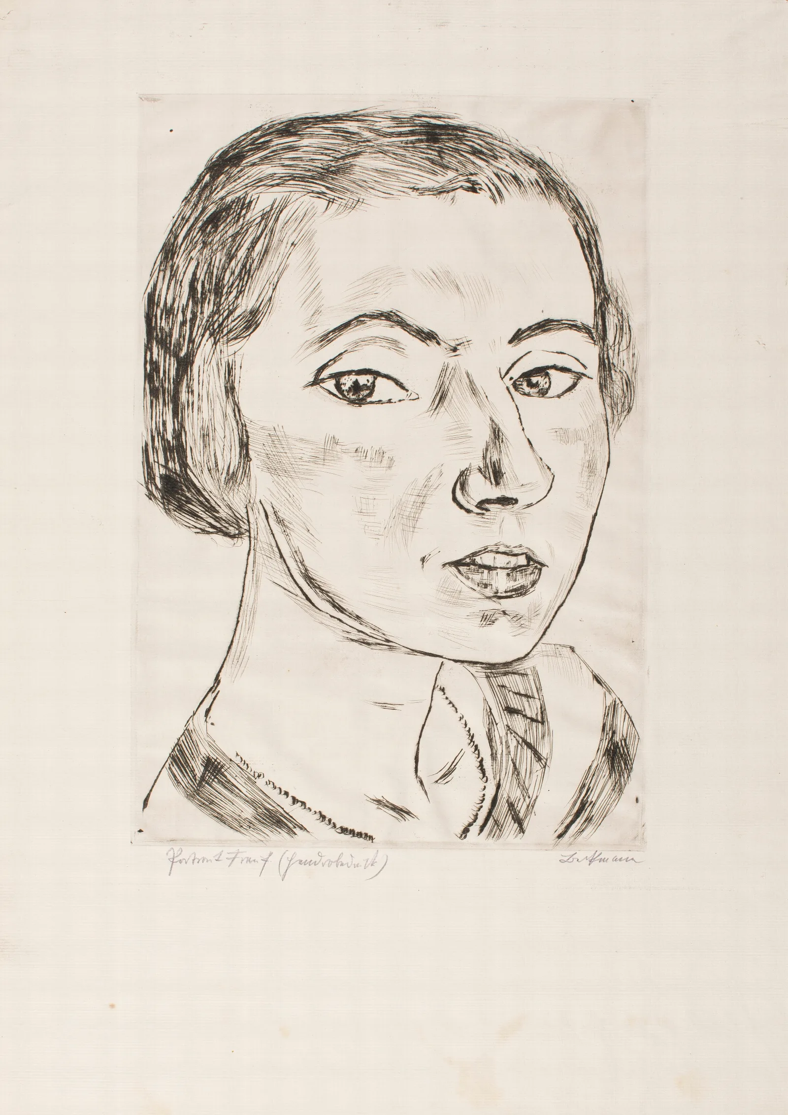 Portrait Of Frau Parcus I Wall Art by Max Beckmann - Canvas Print