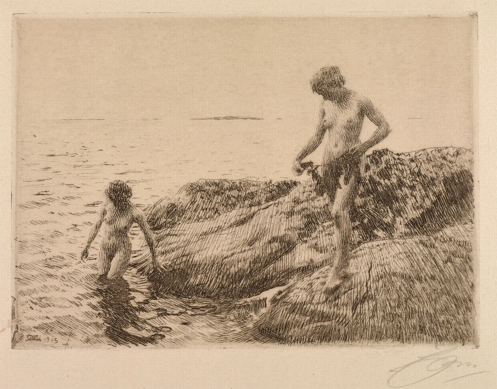 Seaward Skerries Wall Art by Anders Zorn - Canvas Print