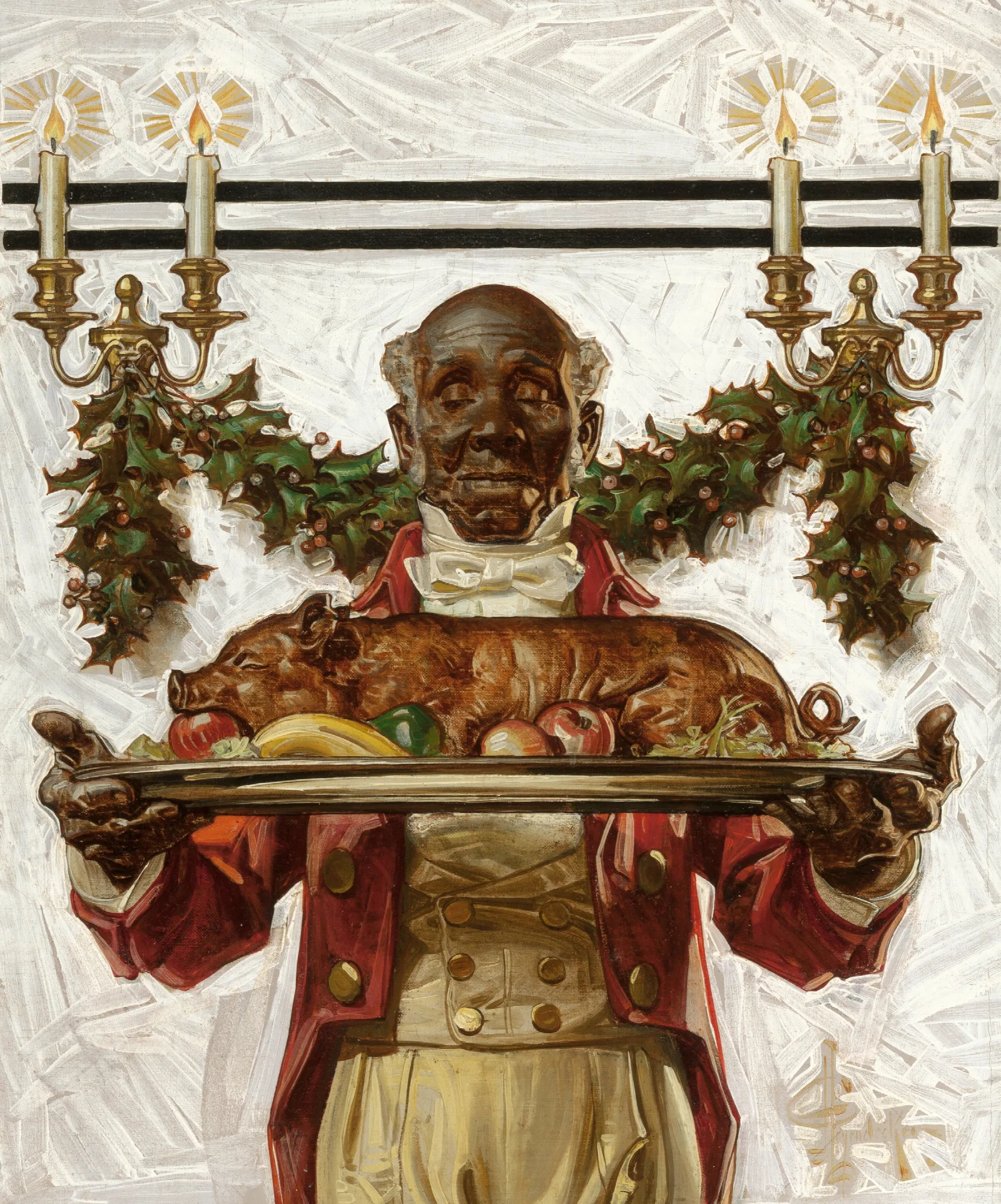 Christmas Dinner Wall Art by Joseph Christian Leyendecker - Canvas Print
