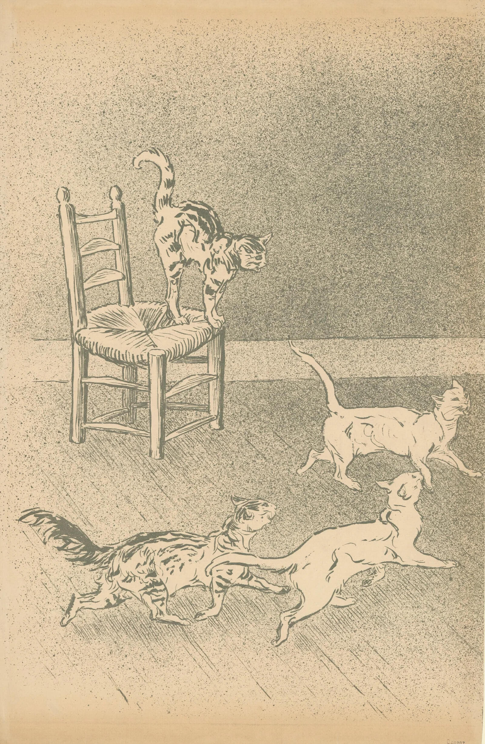 Verso De La Couverture De Lalbum Des Chats Par Steinlen Wall Art by Théophile Alexandre Steinlen - Canvas Print