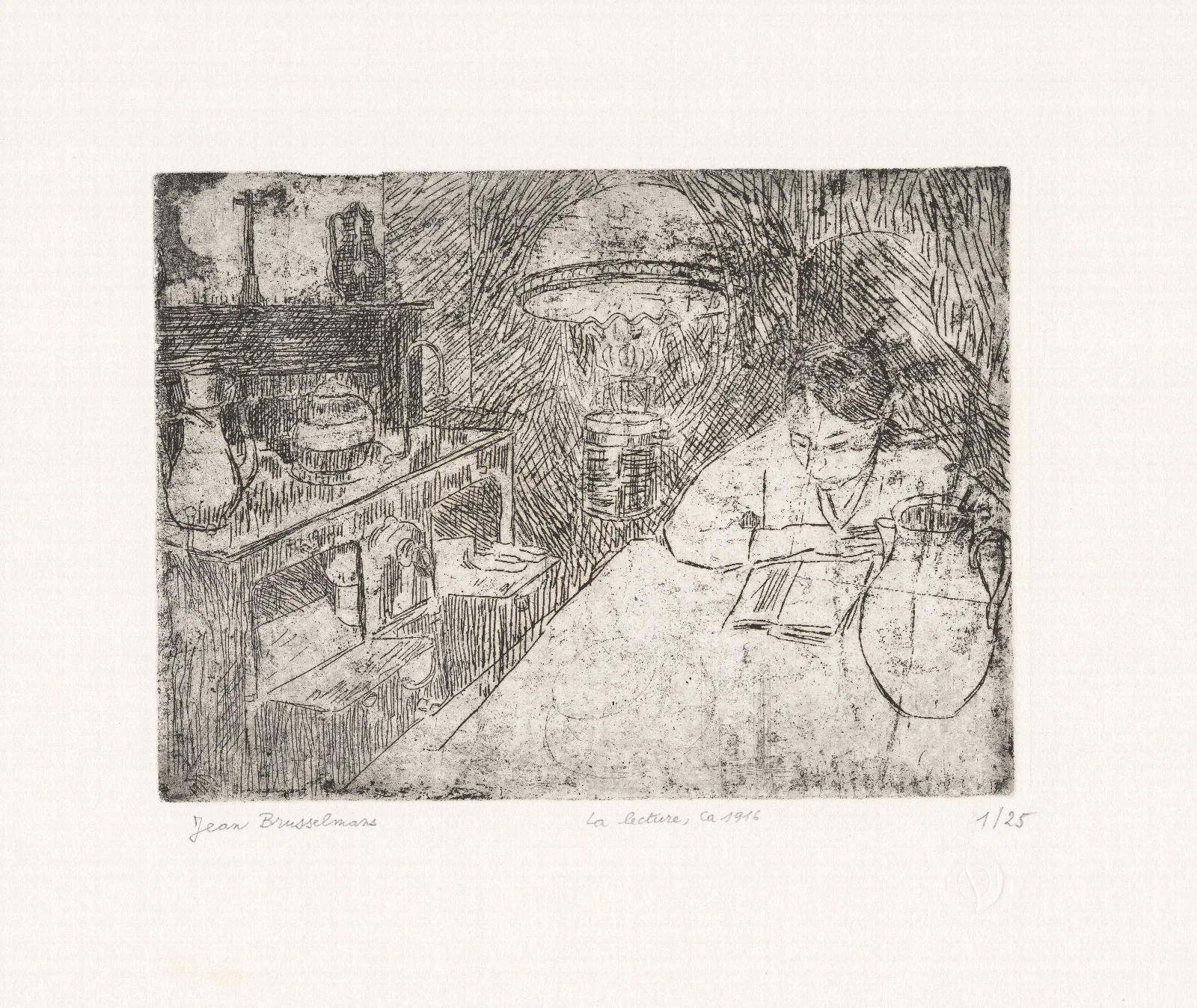 Reading 13 Wall Art by Jean Brusselmans - Canvas Print