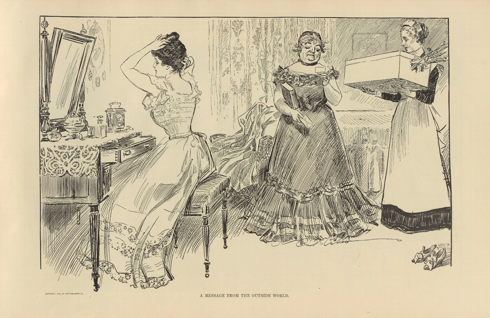 A Message Feom The Outside World Wall Art by Charles Dana Gibson - Canvas Print