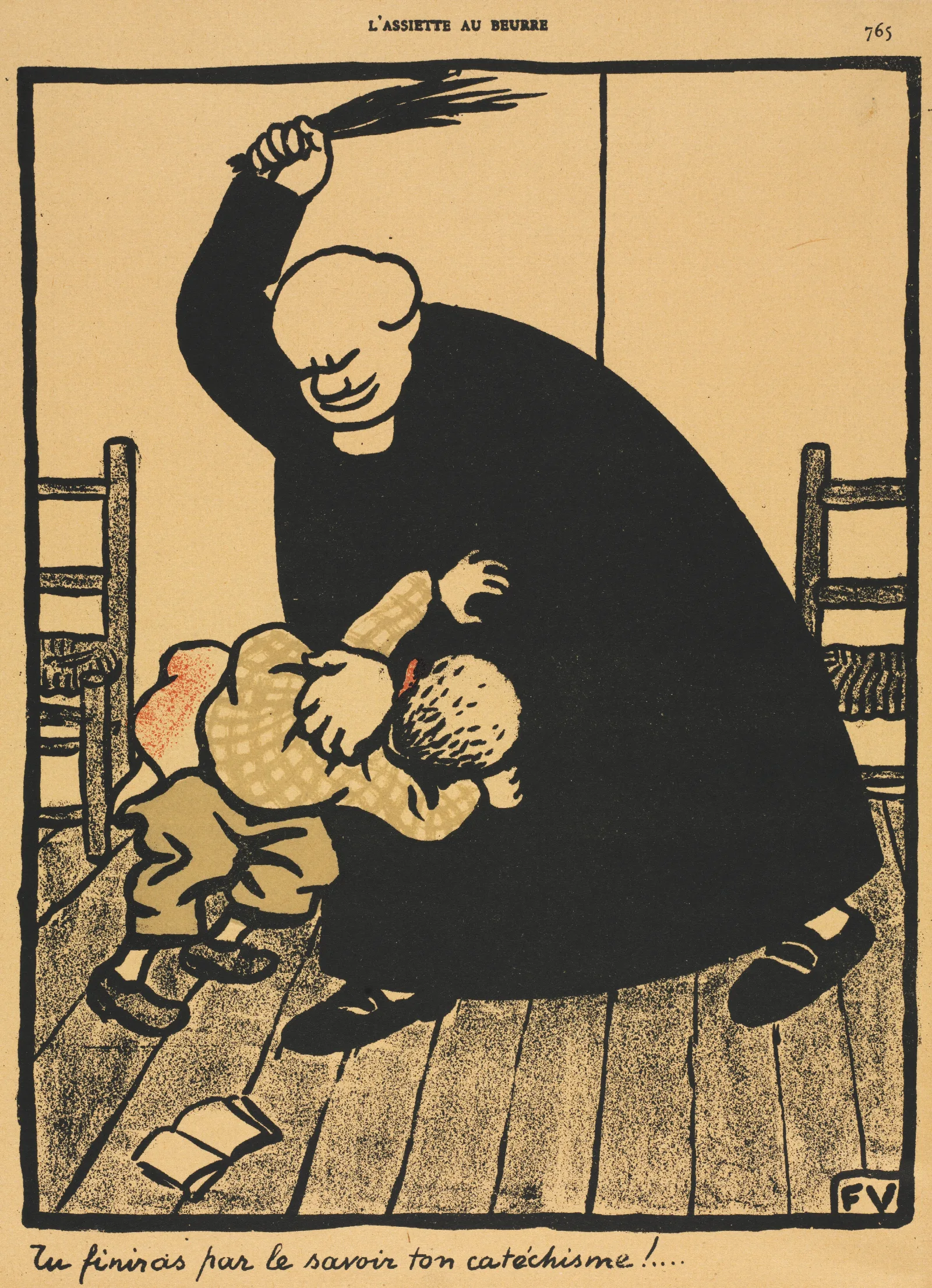 Crimes And Punishments Youll Learn Wall Art by Félix Vallotton - Canvas Print
