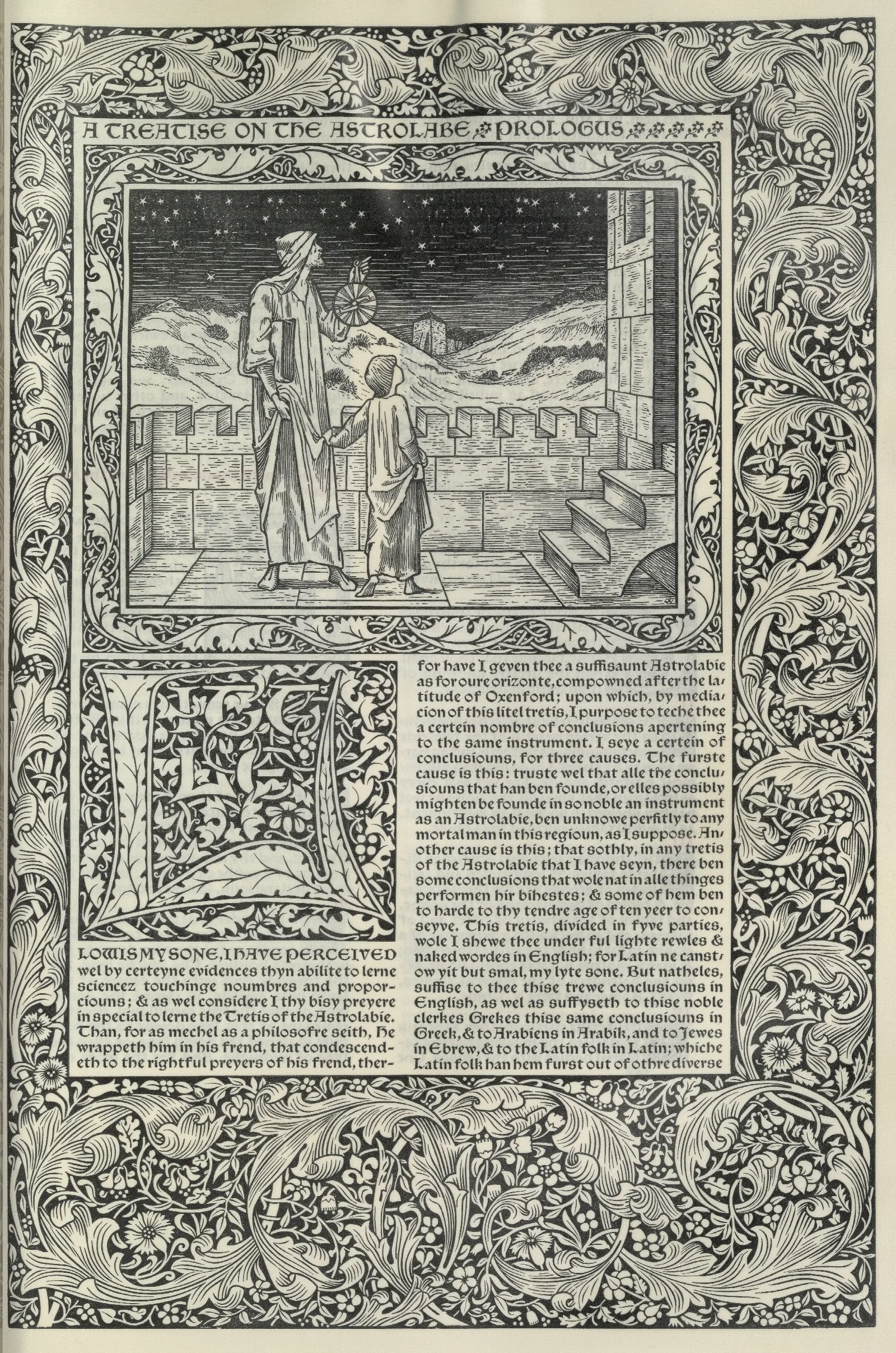 The Works Of Geoffrey Chaucer Pl 58 Wall Art by Sir Edward Coley Burne-Jones - Canvas Print
