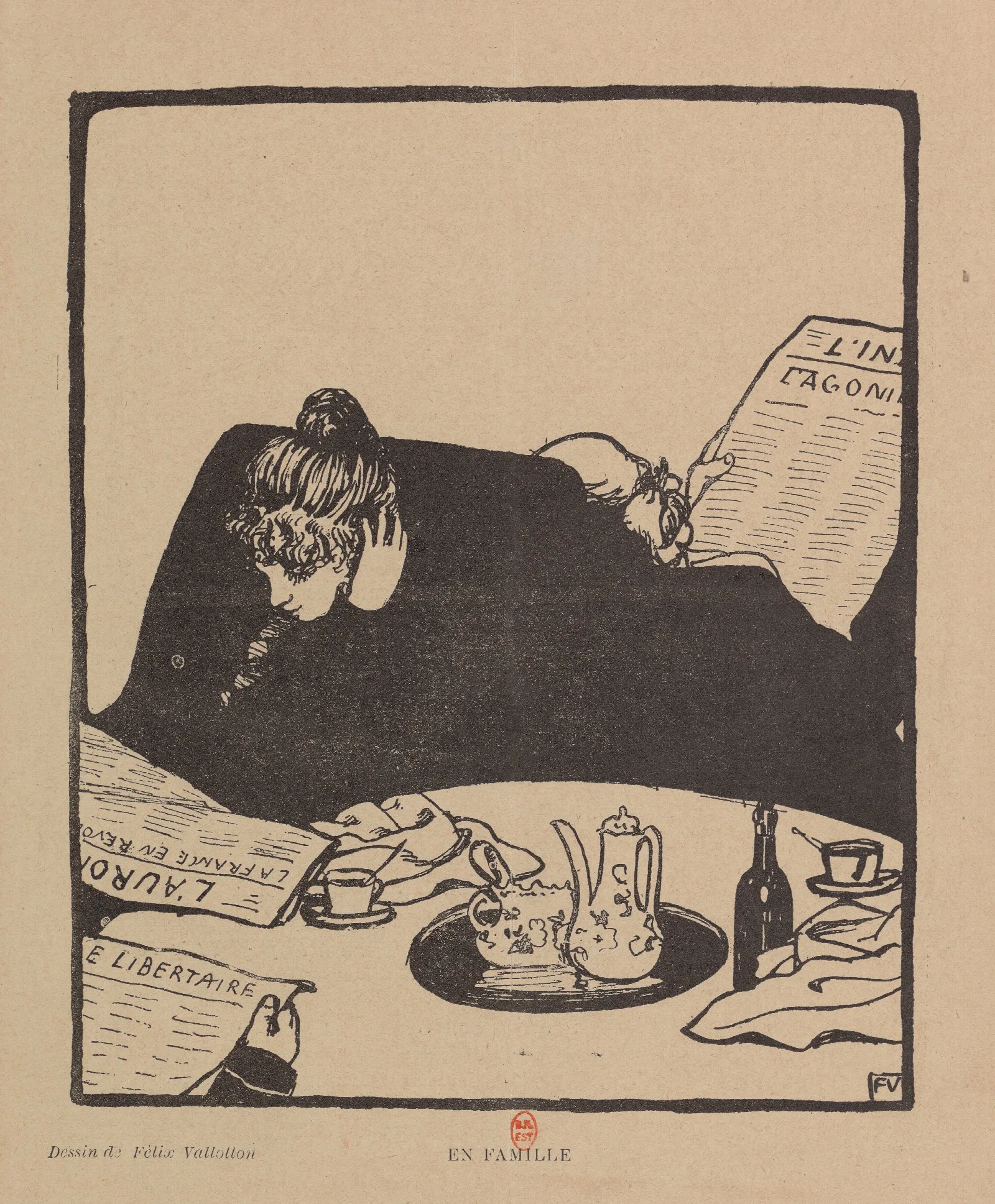 En Famille Wall Art by Félix Vallotton - Canvas Print
