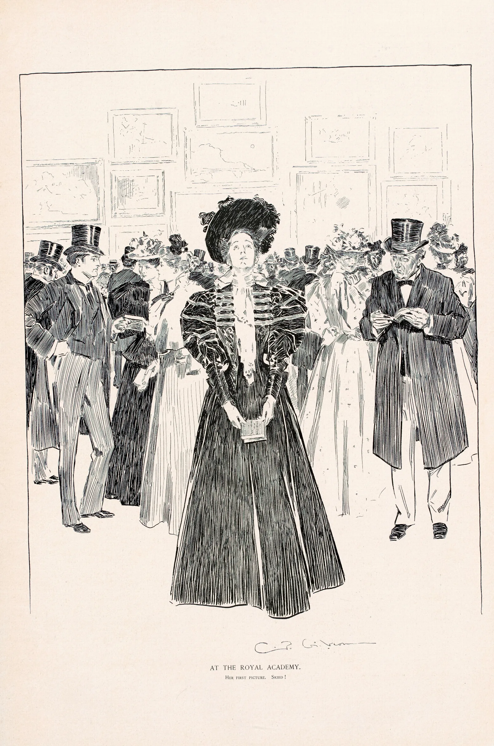 At The Royal Academy Wall Art by Charles Dana Gibson - Canvas Print