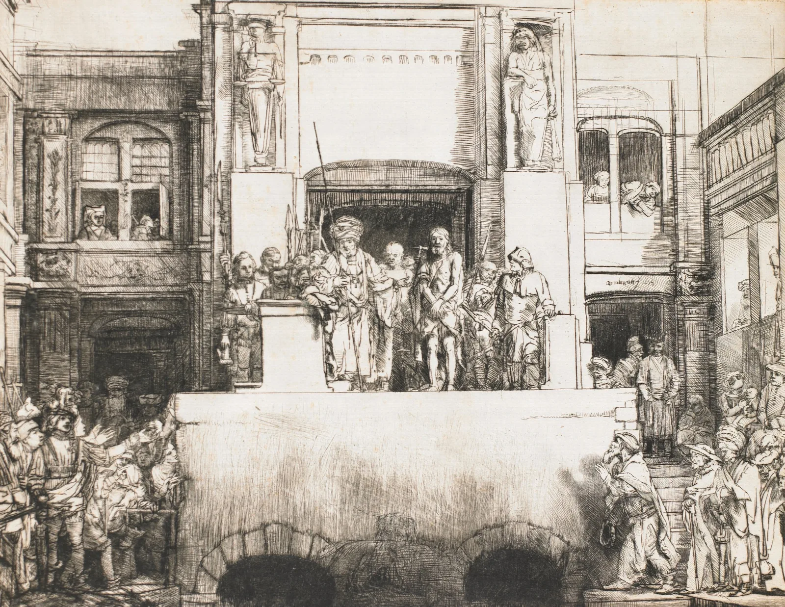 Christ Presented To The People Ecce Homo 2 Wall Art by Rembrandt van Rijn - Canvas Print