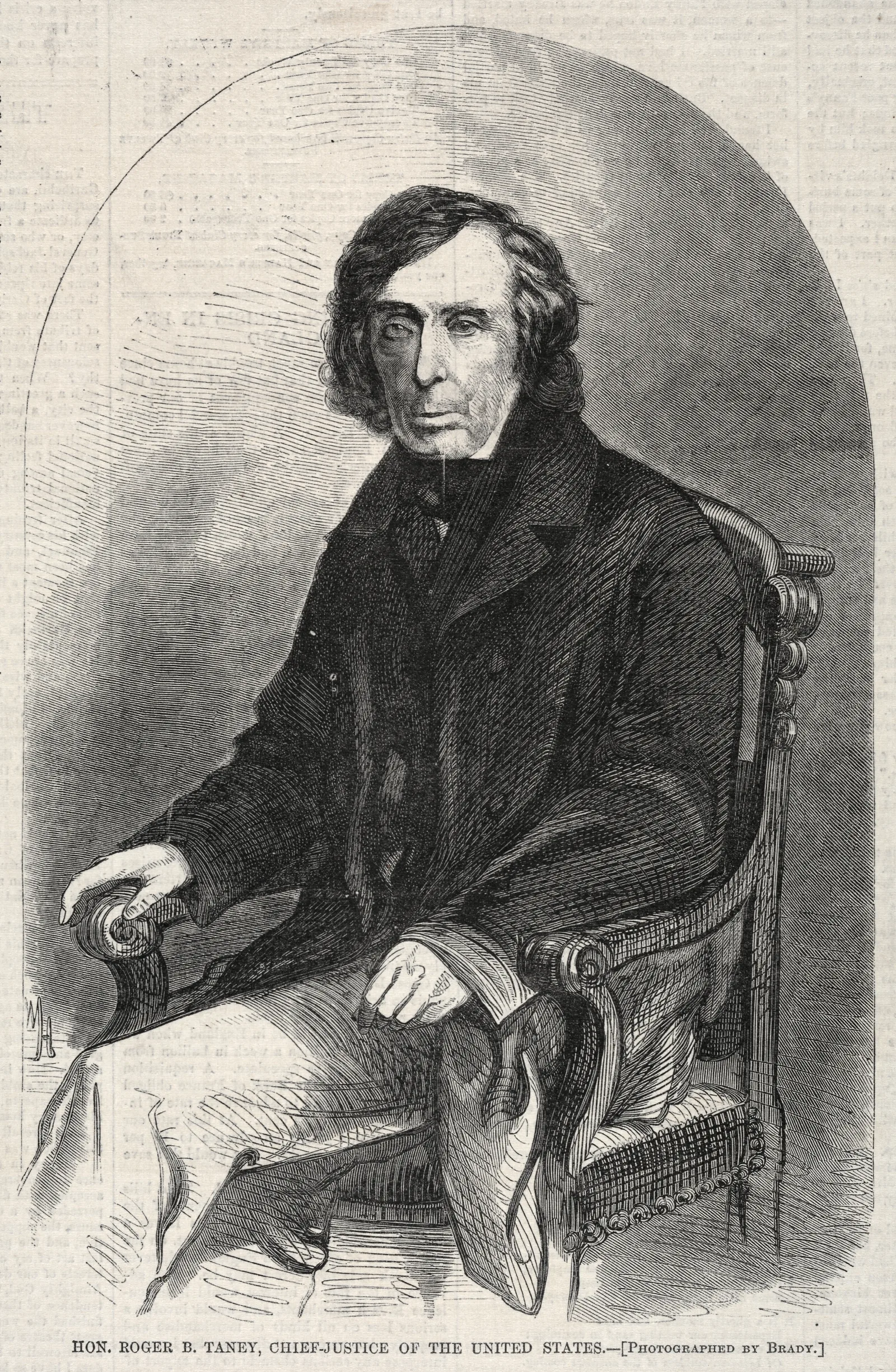 Hon Roger B Taney Chief Justice Of The United States Wall Art by Winslow Homer - Canvas Print