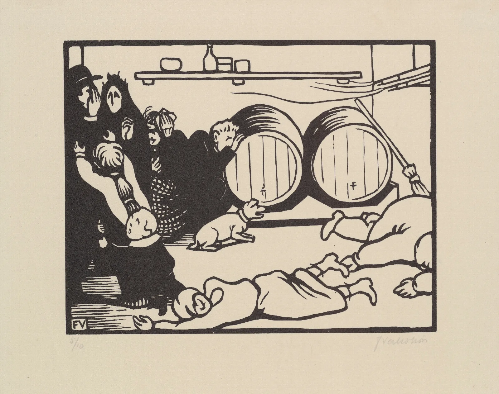 The Civilians Les Civils Wall Art by Félix Vallotton - Canvas Print