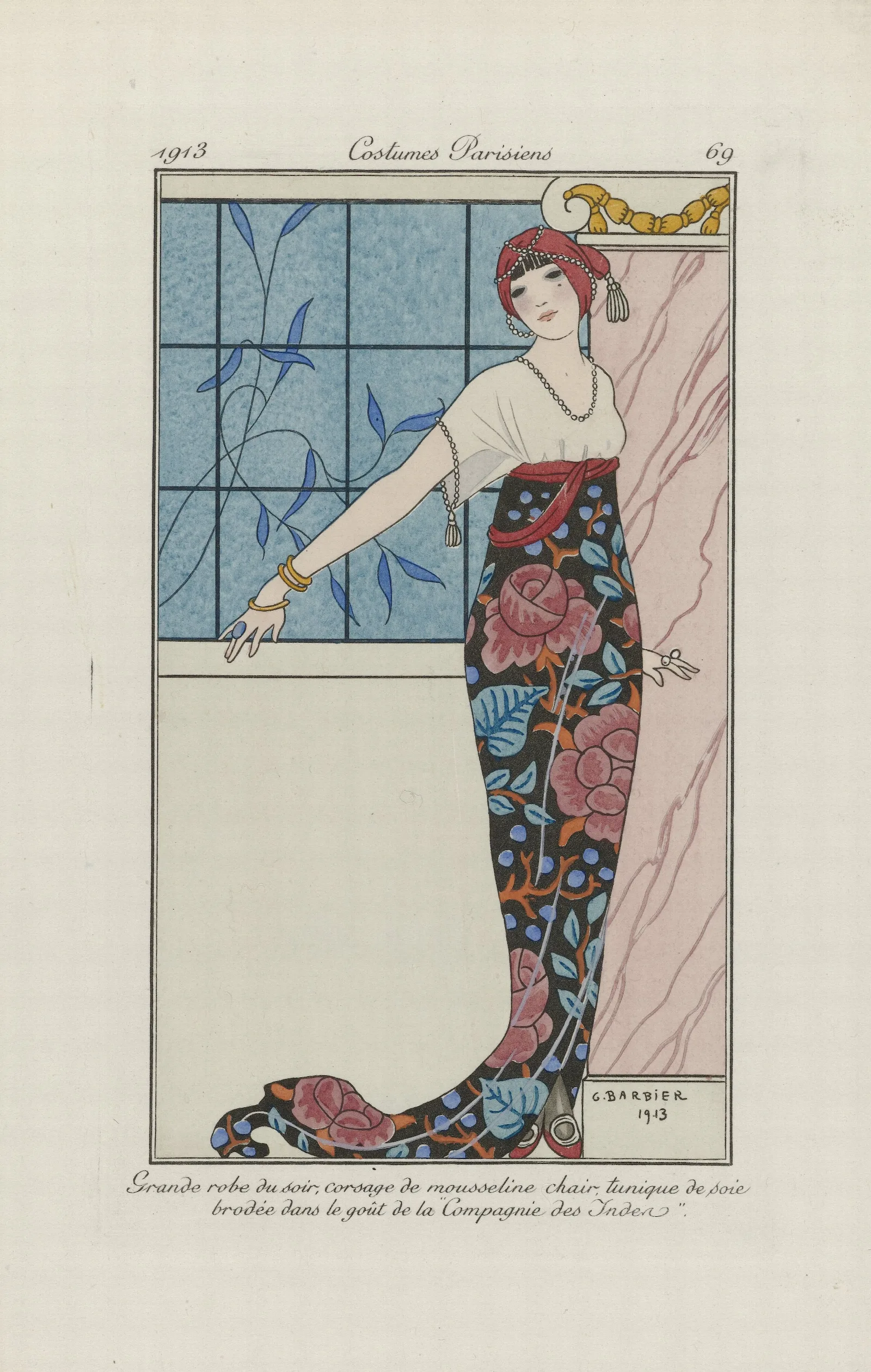 Grande Robe Du Soir Wall Art by George Barbier - Canvas Print