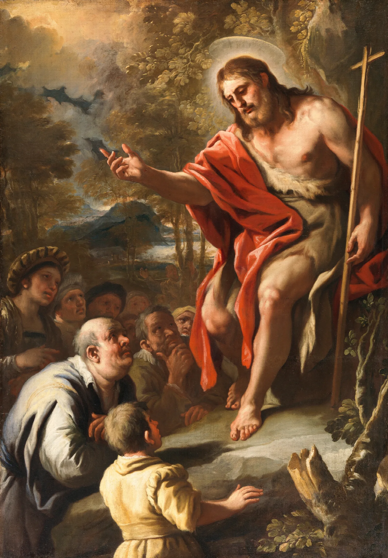 Saint John Preaching In The Wilderness Wall Art by Luca Giordano - Canvas Print