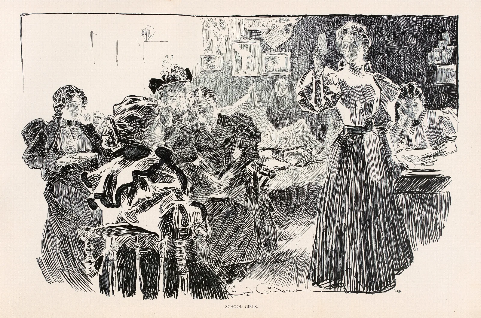 School Girls Wall Art by Charles Dana Gibson - Canvas Print