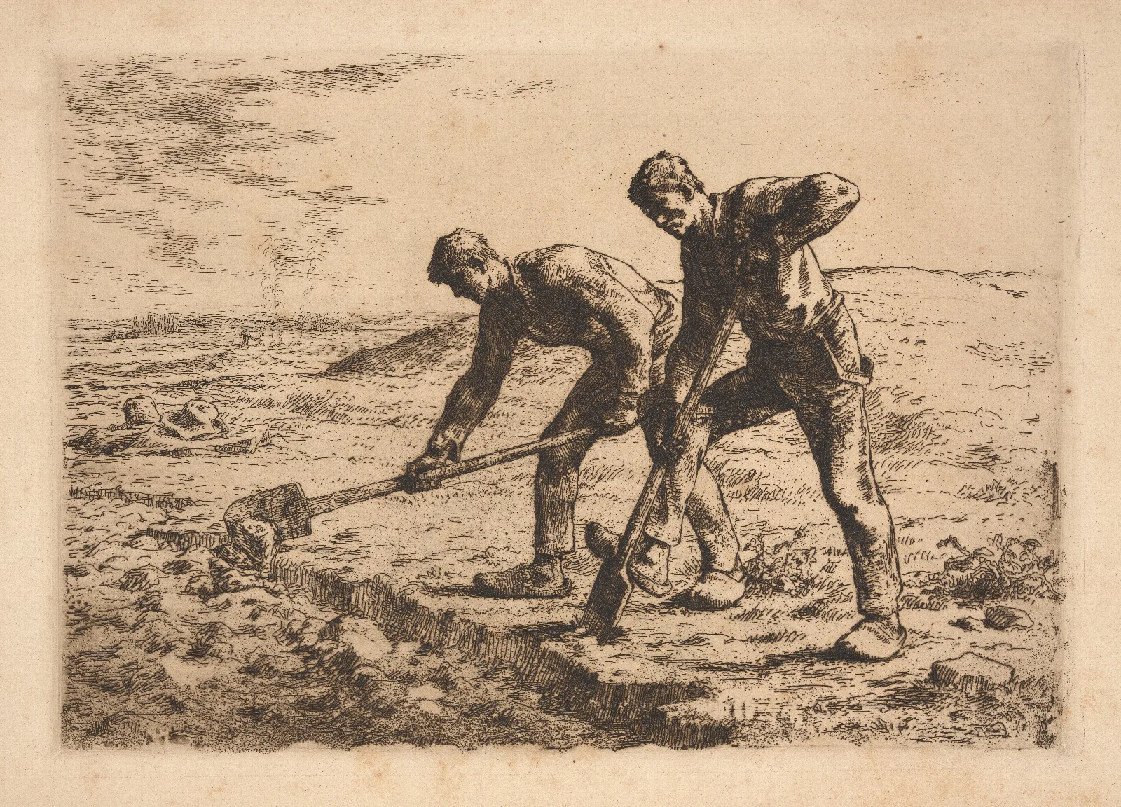 The Diggers 2 Wall Art by Jean-François Millet - Canvas Print