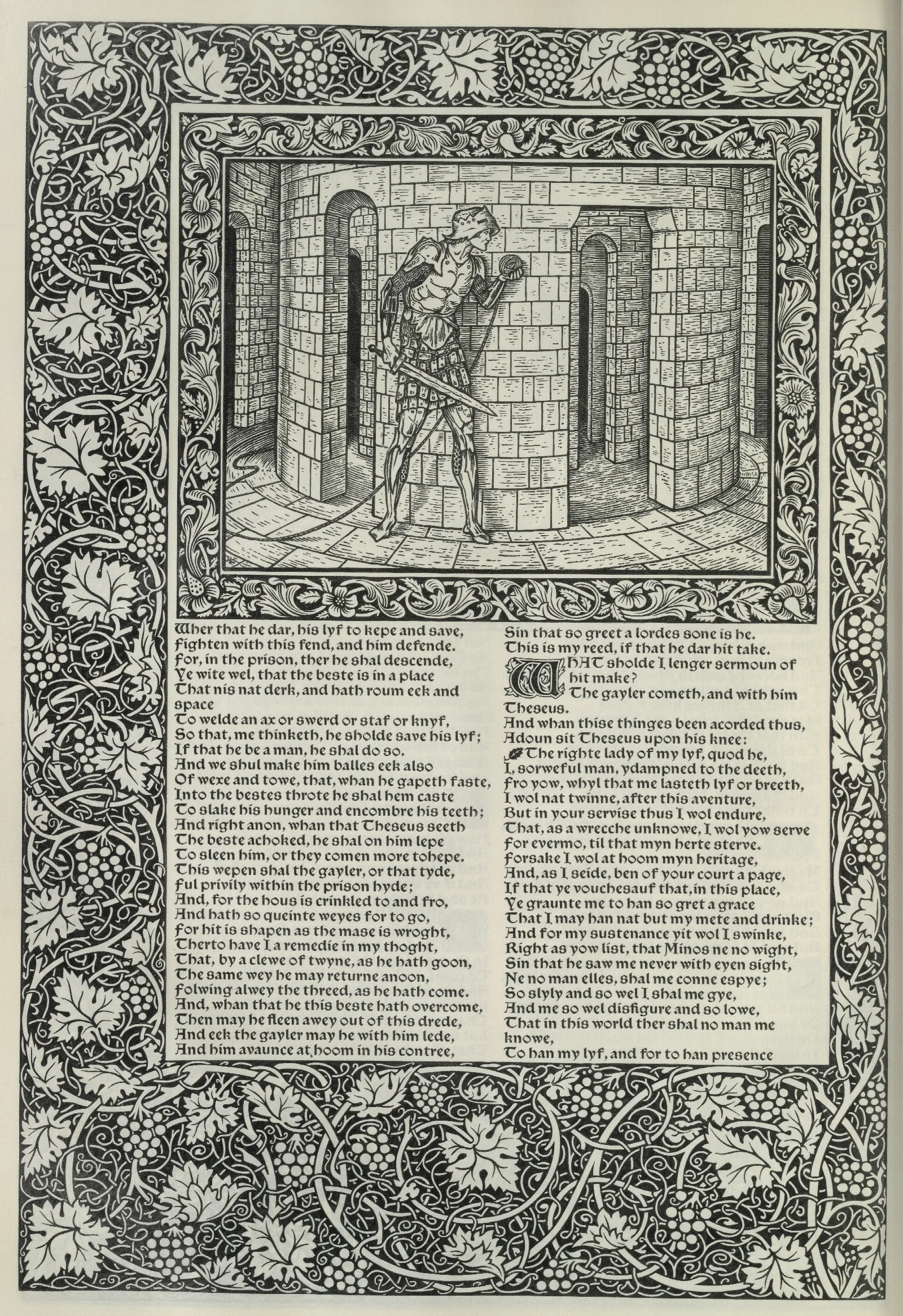 The Works Of Geoffrey Chaucer Pl 66 Wall Art by Sir Edward Coley Burne-Jones - Canvas Print