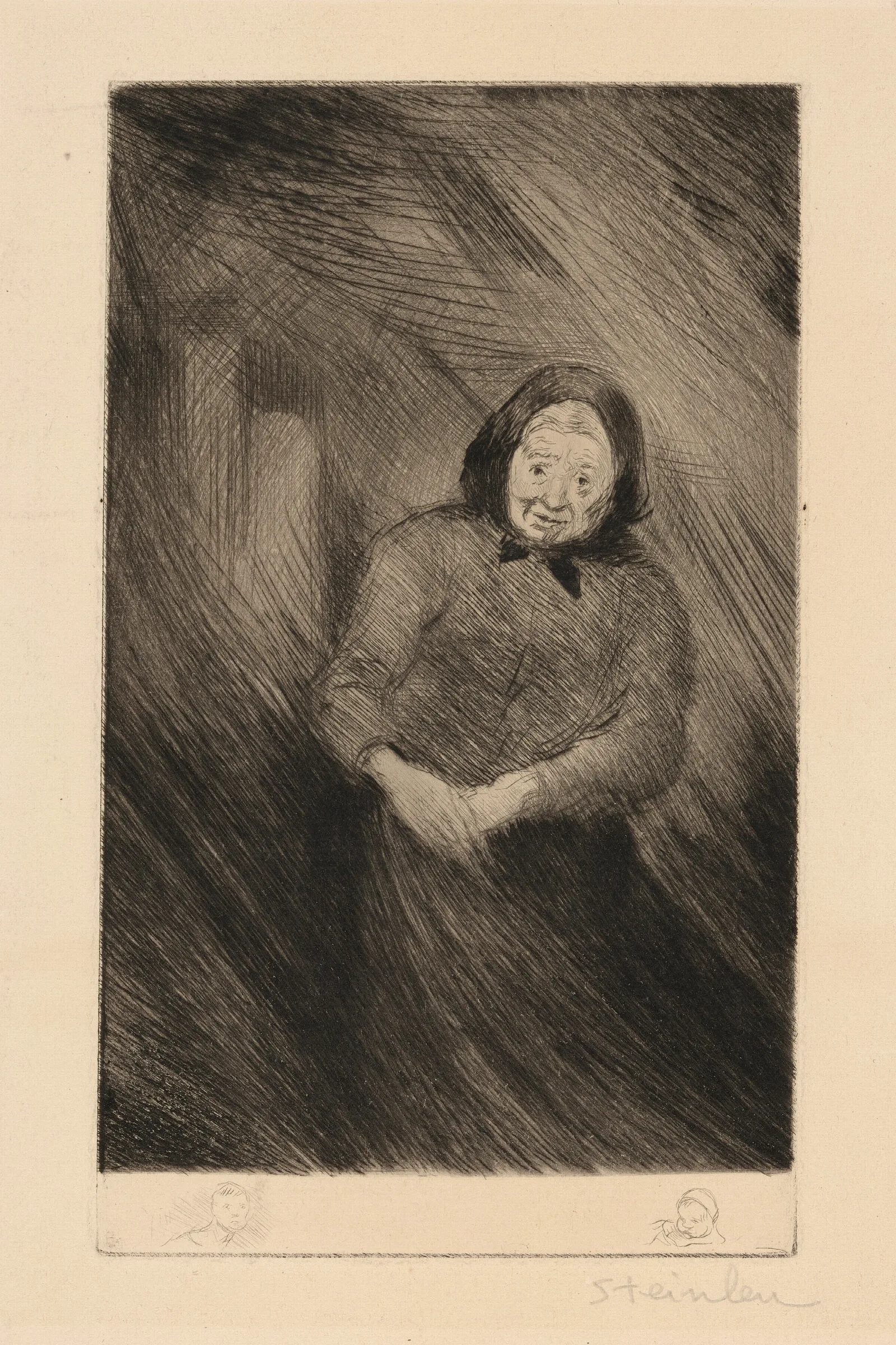 Jasante De La Vieille The Mothers Prayer Wall Art by Théophile Alexandre Steinlen - Canvas Print