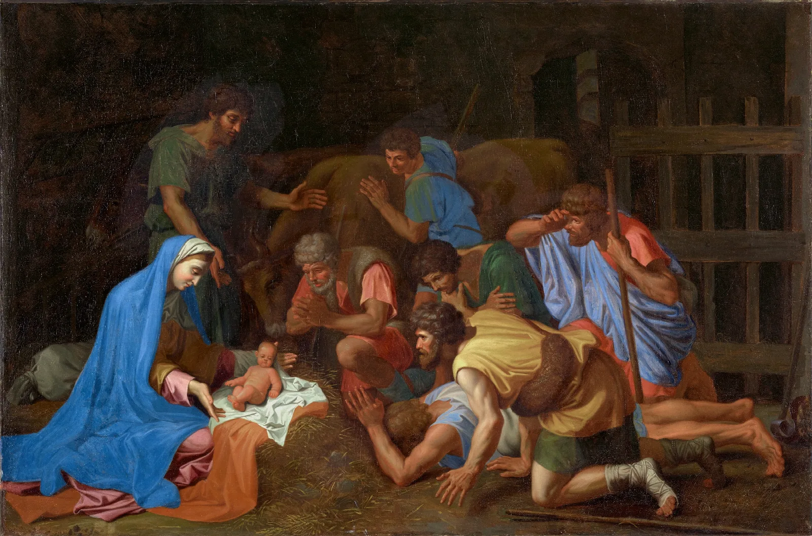 The Adoration Of The Shepherds 10 Wall Art by Nicolas Poussin - Canvas Print