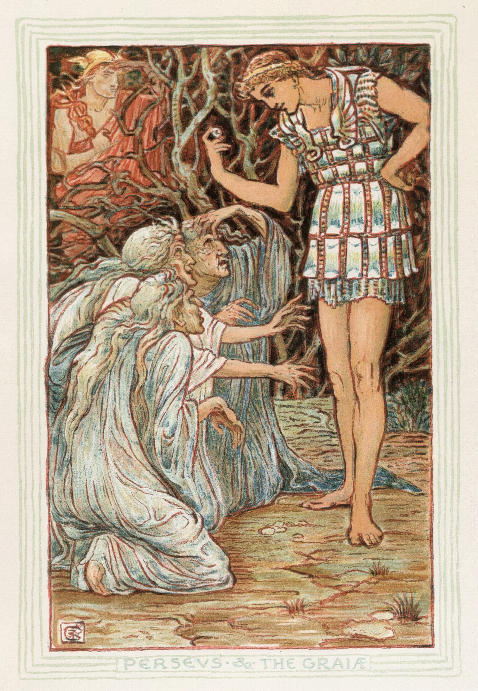 Perseus And The Graia Wall Art by Walter Crane - Canvas Print