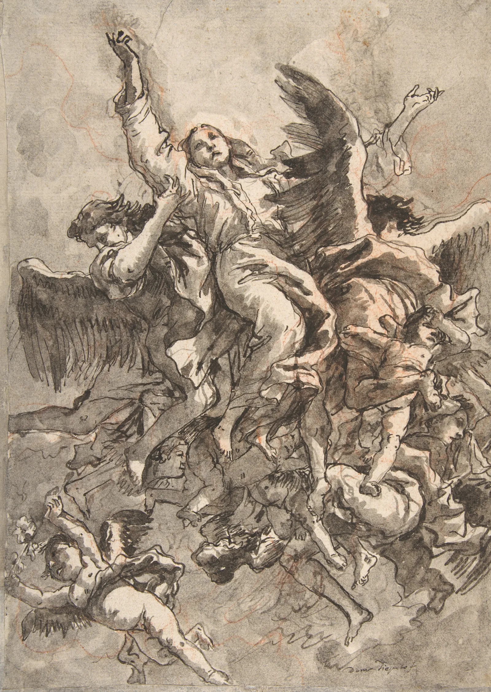 The Assumption Of The Virgin 35 Wall Art by Giovanni Domenico Tiepolo - Canvas Print