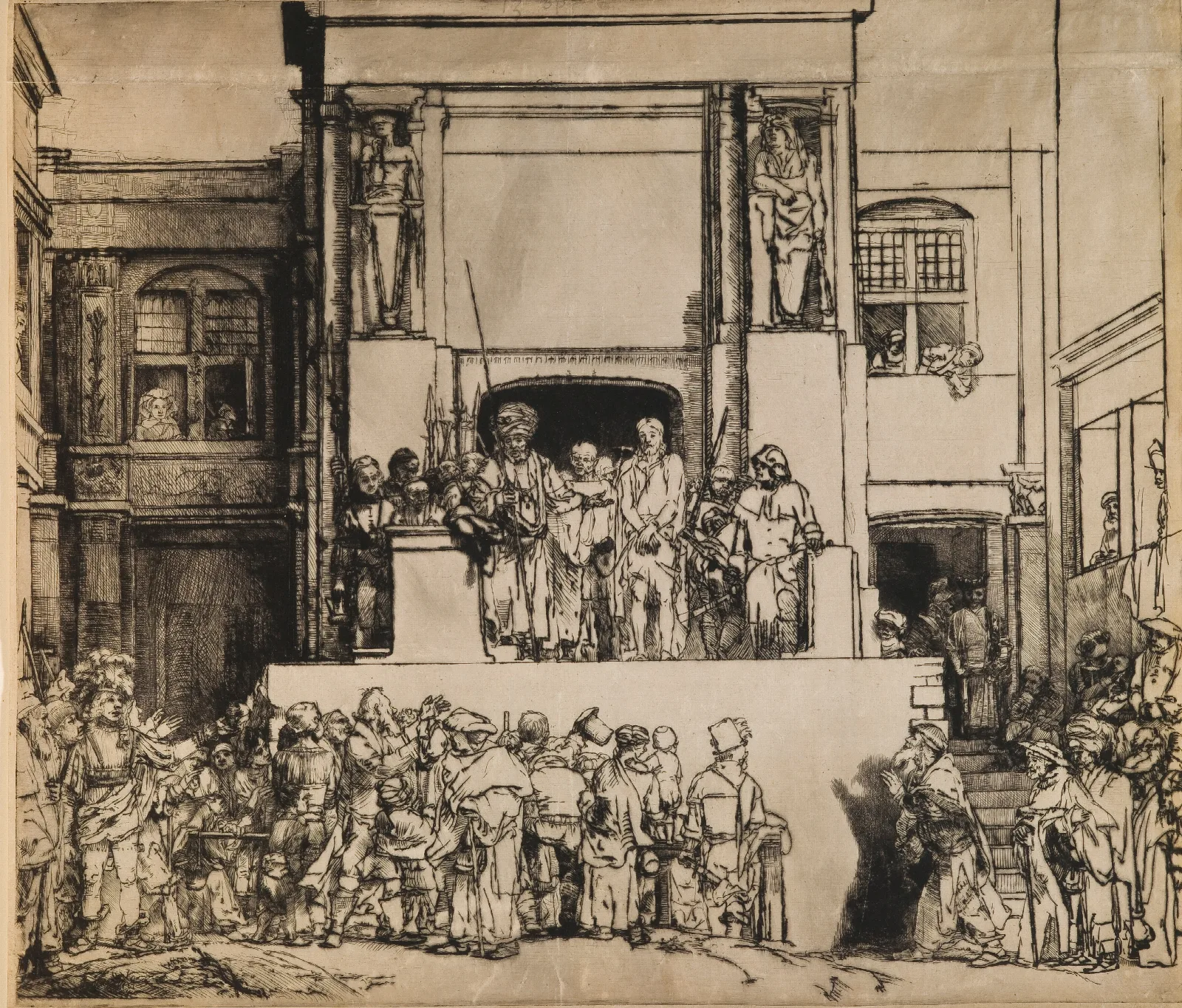 Christ Presented To The People The Ecce Homo Wall Art by Rembrandt van Rijn - Canvas Print