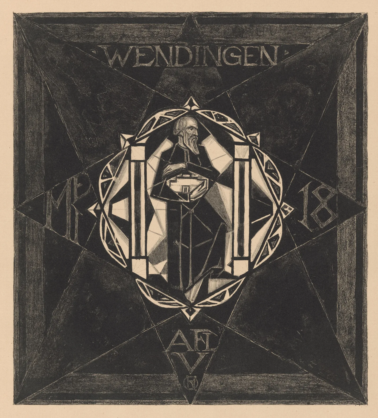 Omslagontwerp Voor Wendingen 1918 2 Wall Art by Richard Nicolaüs Roland Holst - Canvas Print