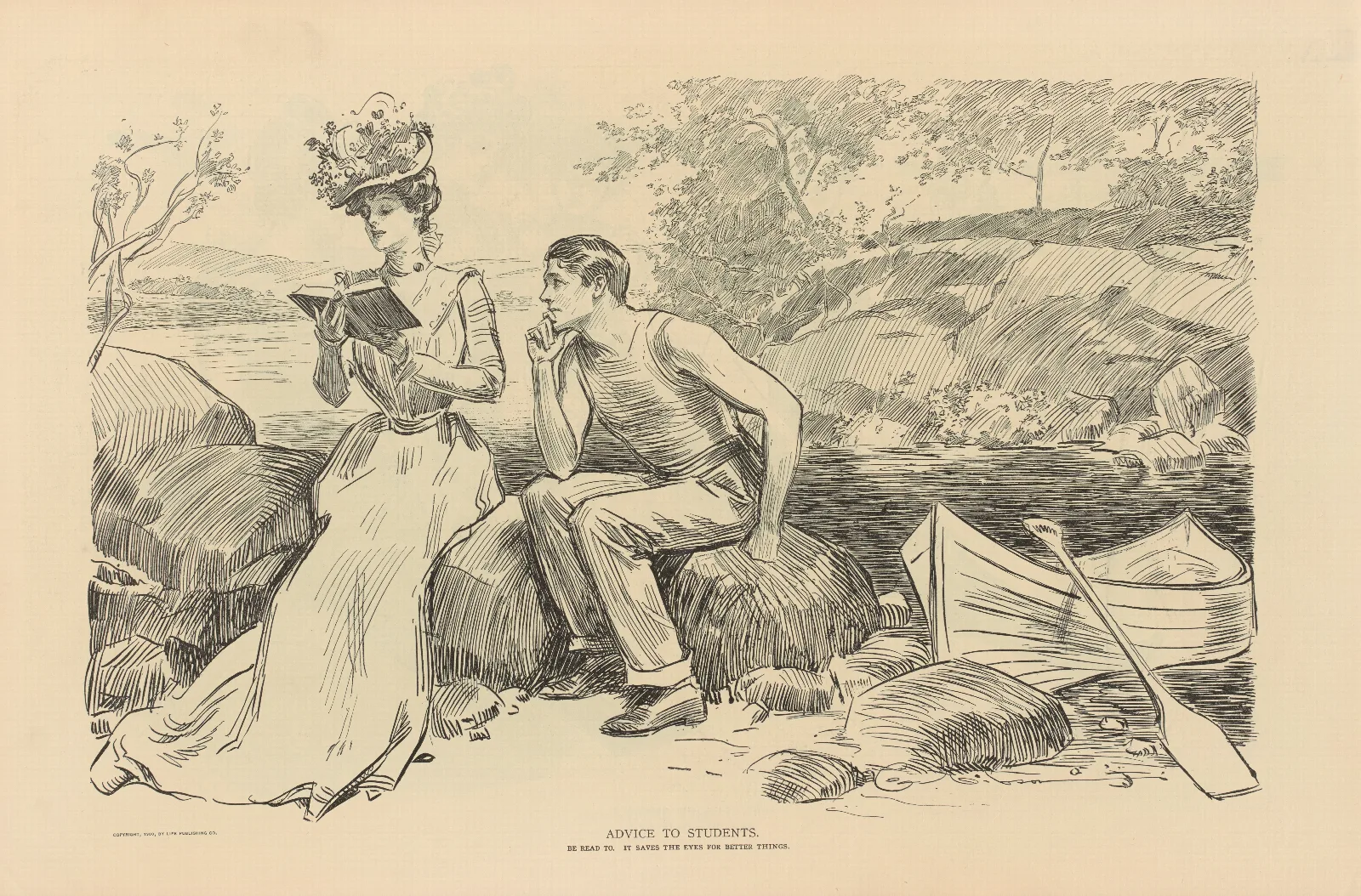 Advice To Students Wall Art by Charles Dana Gibson - Canvas Print