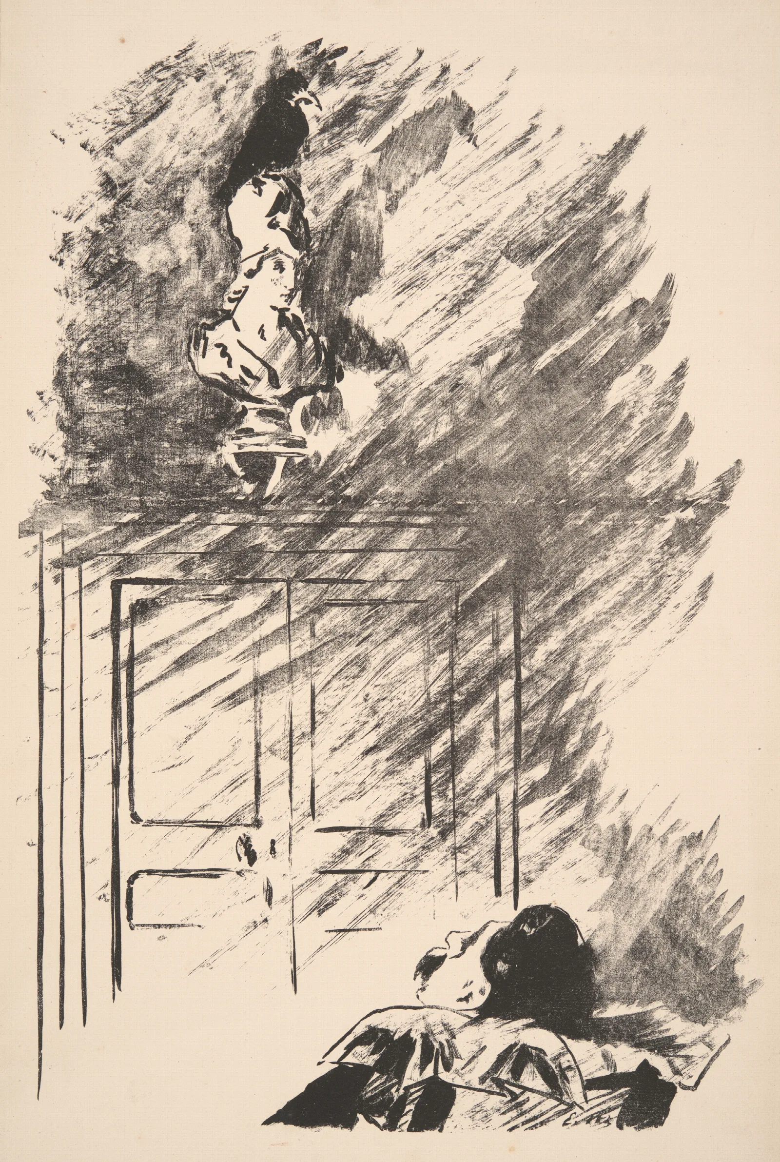Perched Upon A Bust Of Pallas Wall Art by Édouard Manet - Canvas Print