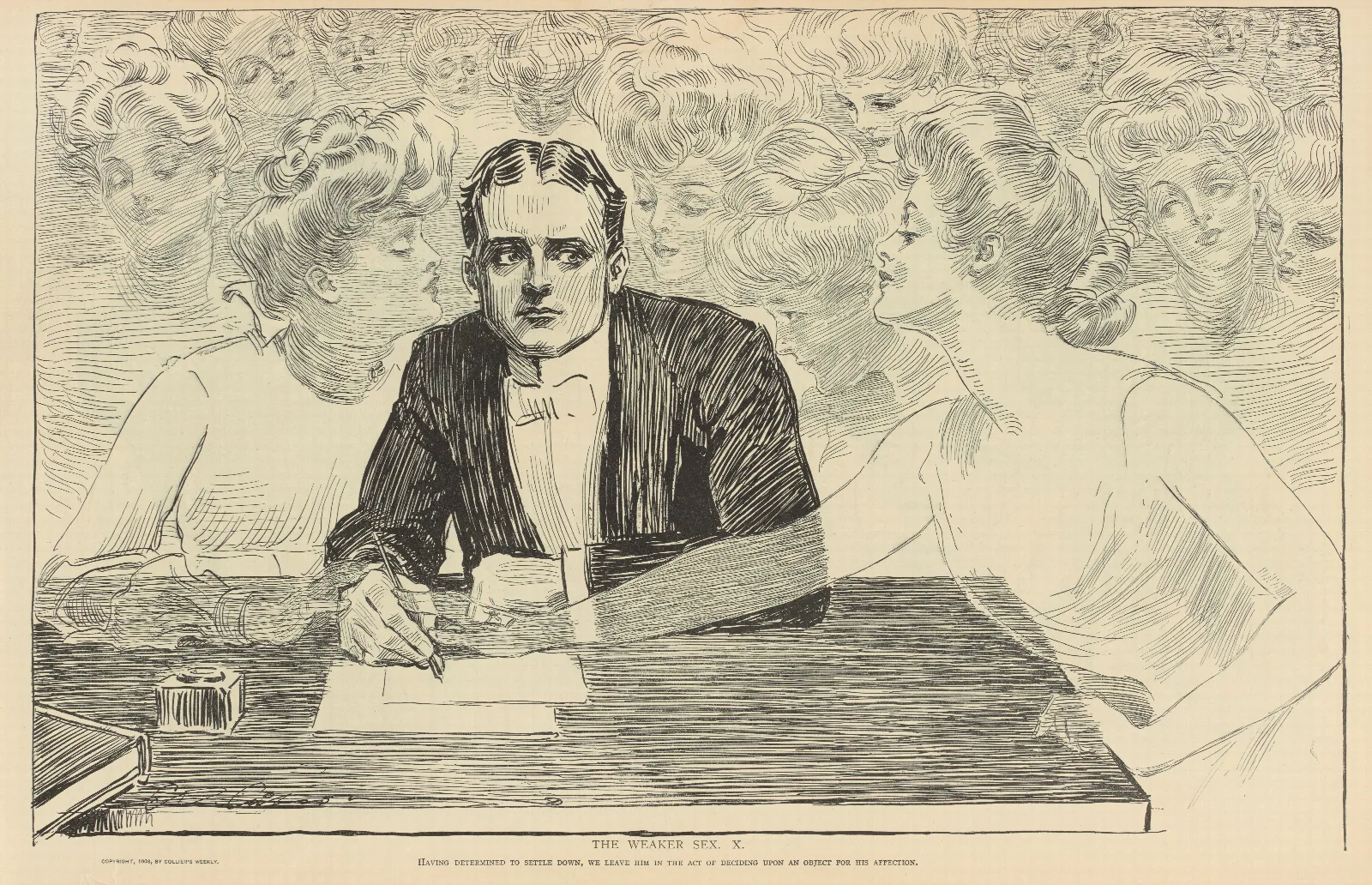 The Weaker Sex X Wall Art by Charles Dana Gibson - Canvas Print