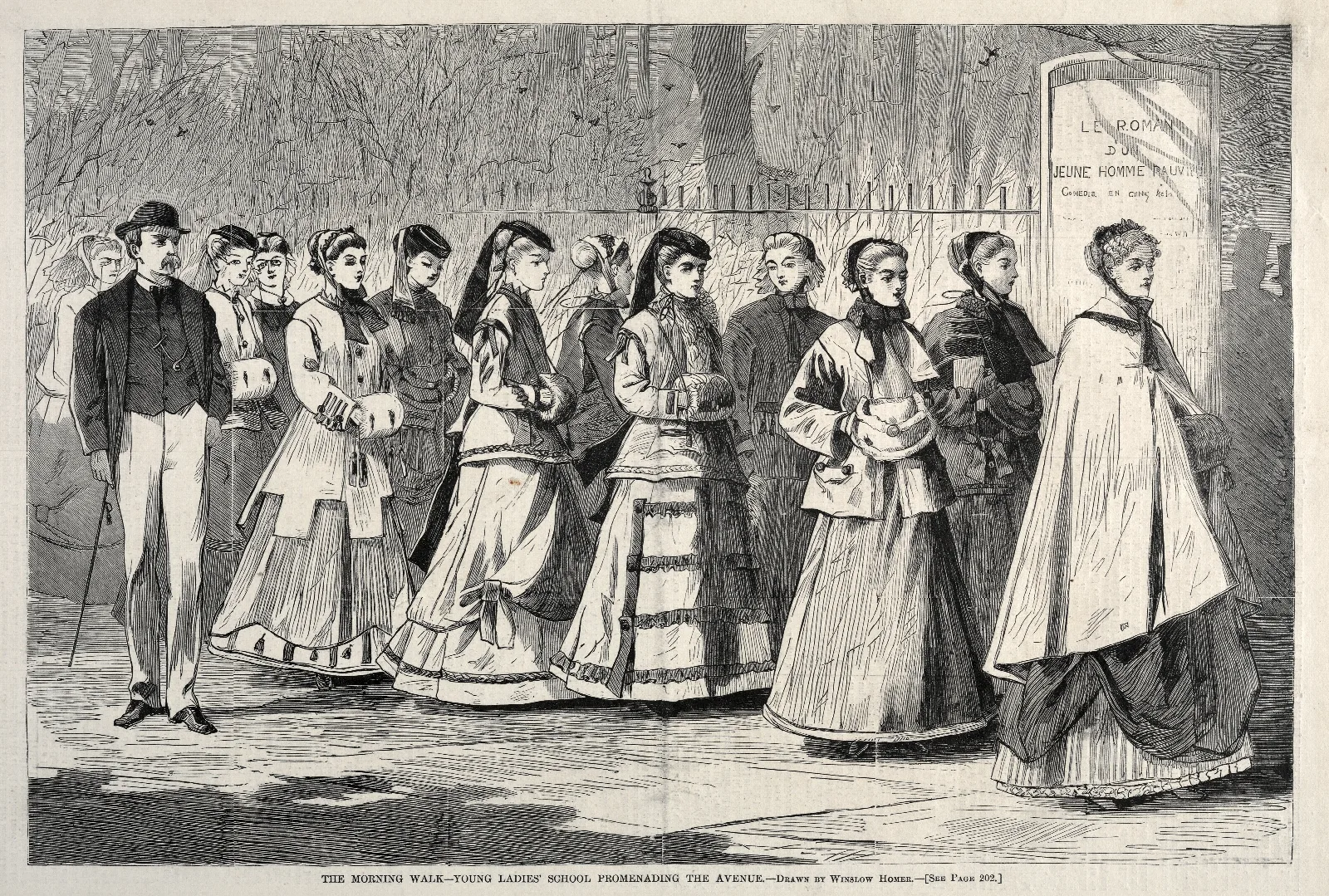 The Morning Walk Young Ladies School Promenading The Avenue Wall Art by Winslow Homer - Canvas Print
