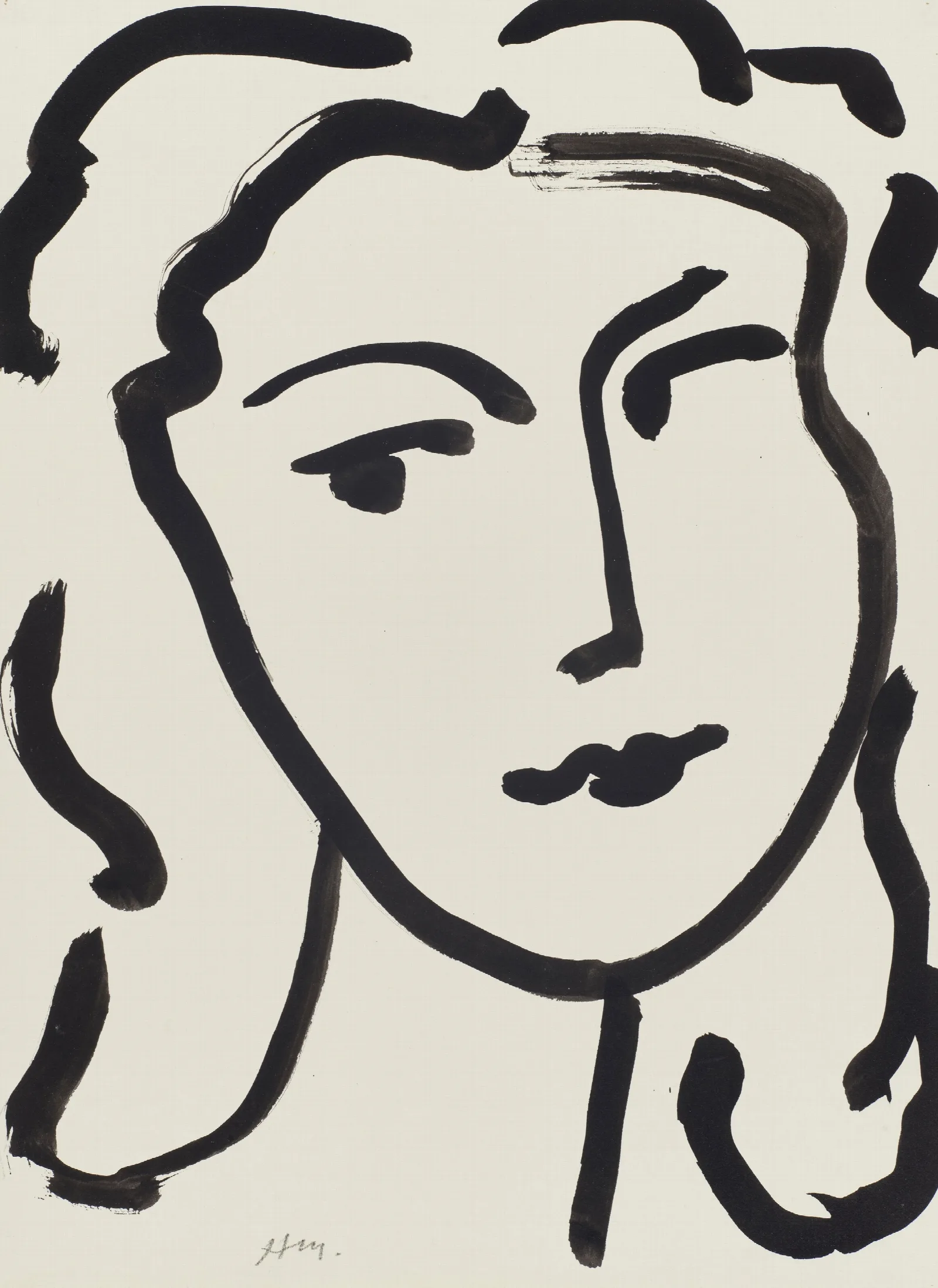 Visage De Femme 3 Wall Art by Henri Matisse - Canvas Print