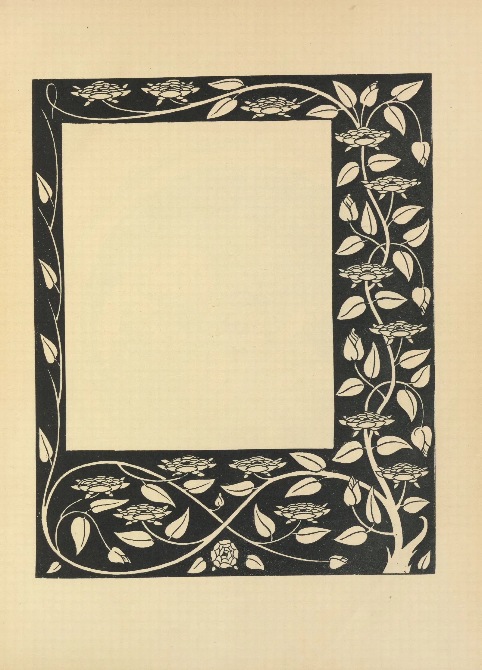 Border Design From Le Morte Darthur Wall Art by Aubrey Vincent Beardsley - Canvas Print