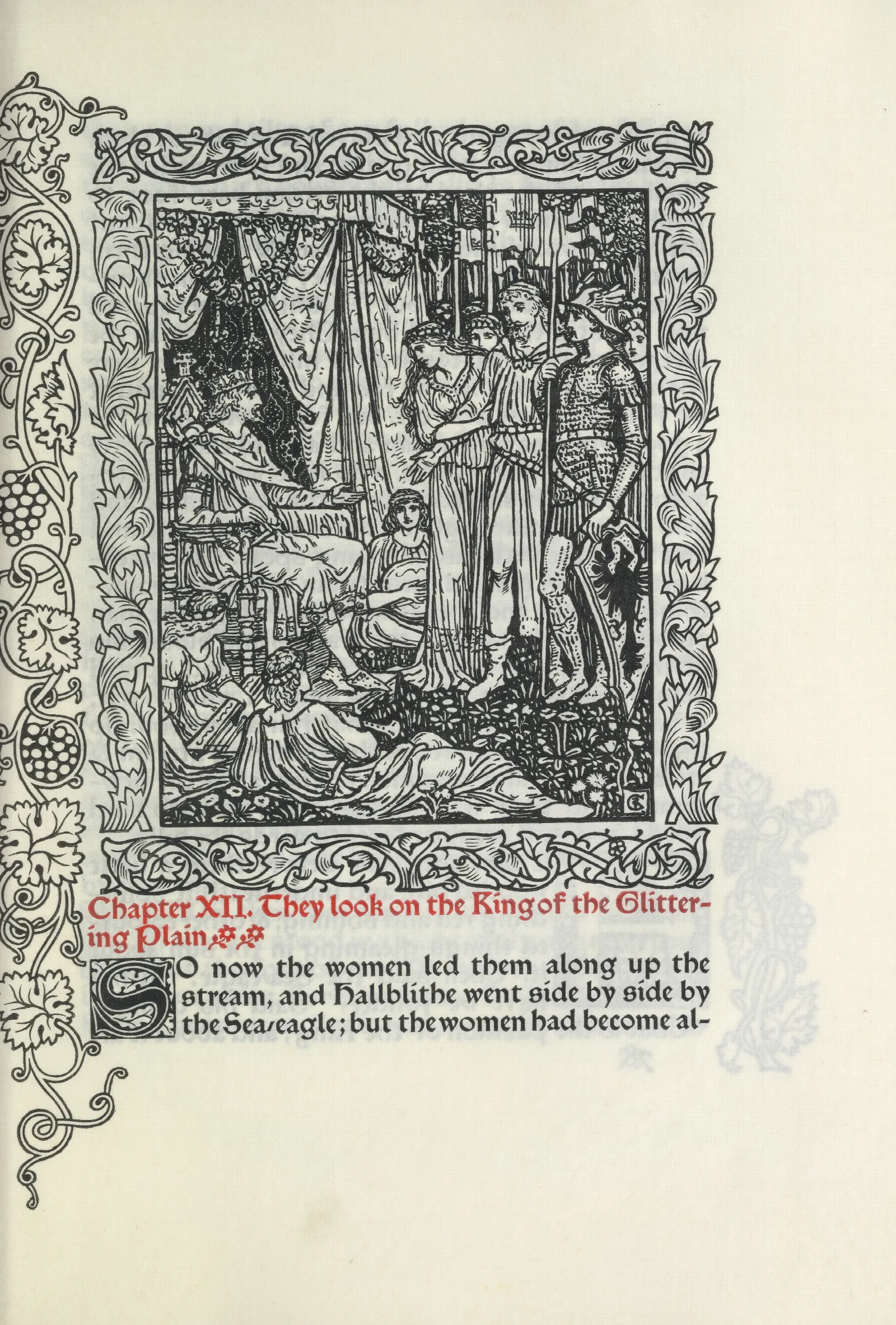 Chapter Xii They Look On The King Of The Glittering Plain Wall Art by Walter Crane - Canvas Print