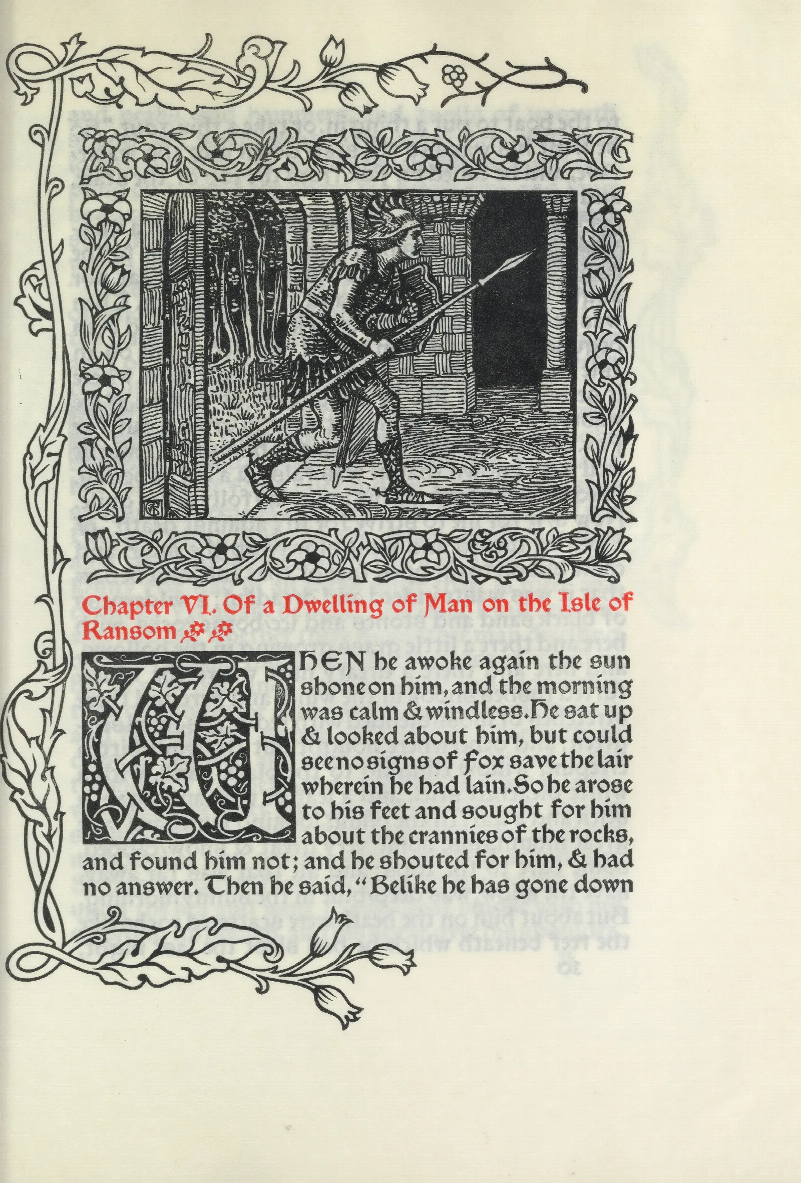 Chapter Vi Of A Dwelling Of Man On The Isle Of Ransom Wall Art by Walter Crane - Canvas Print