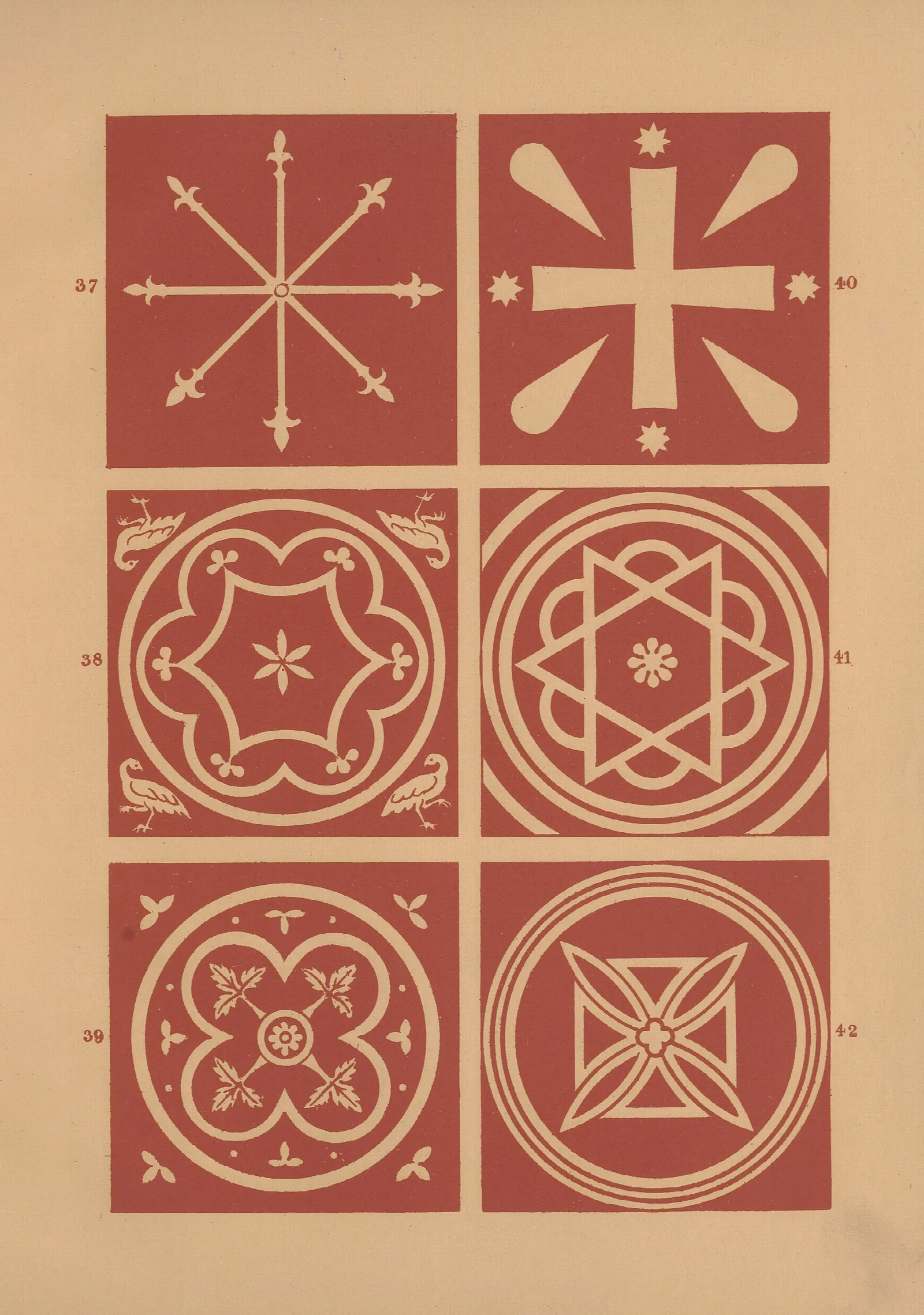 Examples Of Encaustic Tiles Pl 06 Wall Art by Owen Jones - Canvas Print