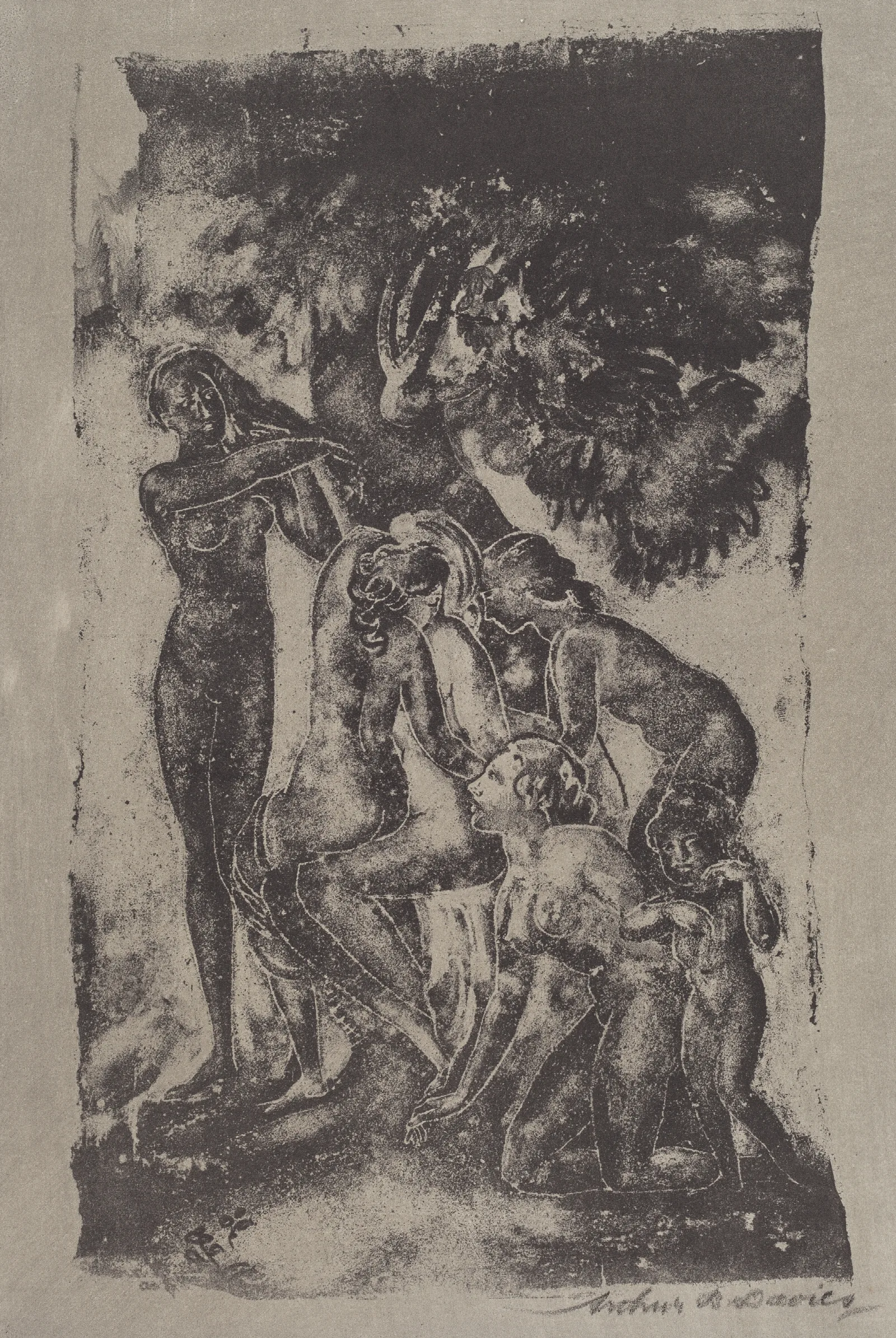 Figures Of Earth Wall Art by Arthur Bowen Davies - Canvas Print