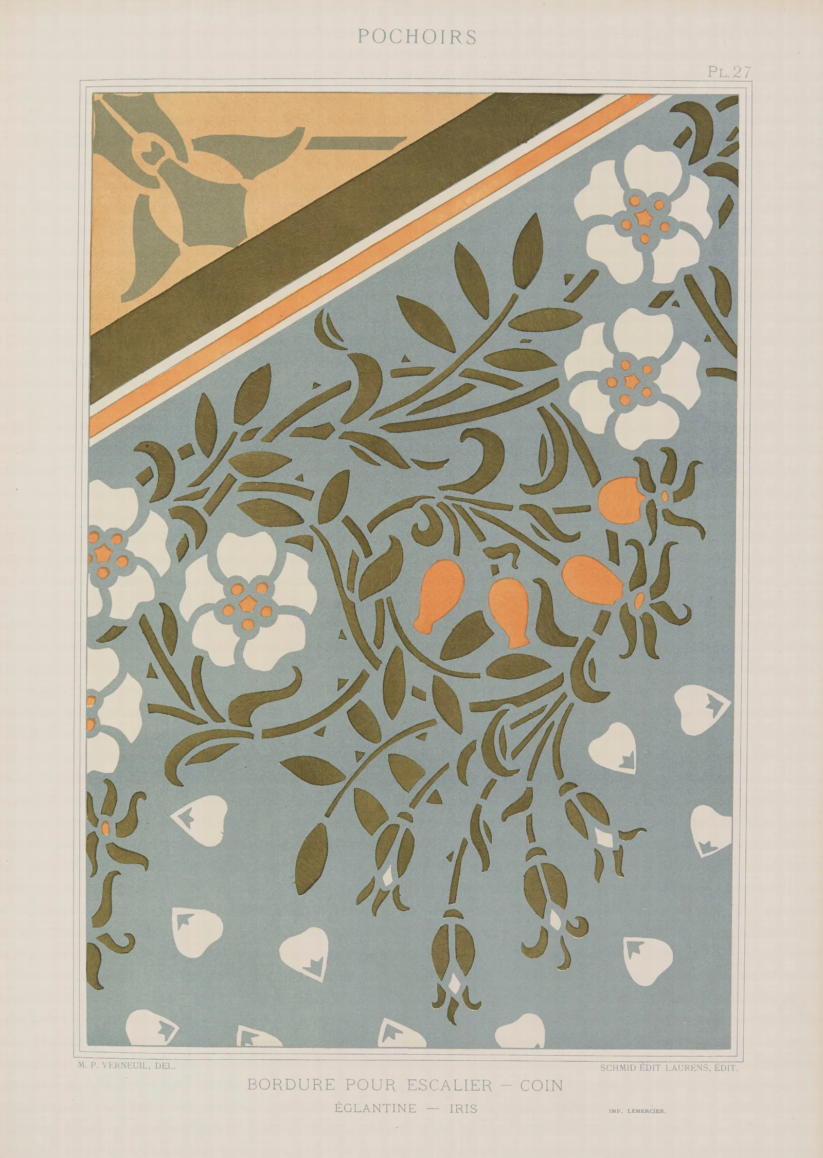 Bordure Pour Escalier Coin Eglantine Iris Wall Art by Maurice Pillard Verneuil - Canvas Print