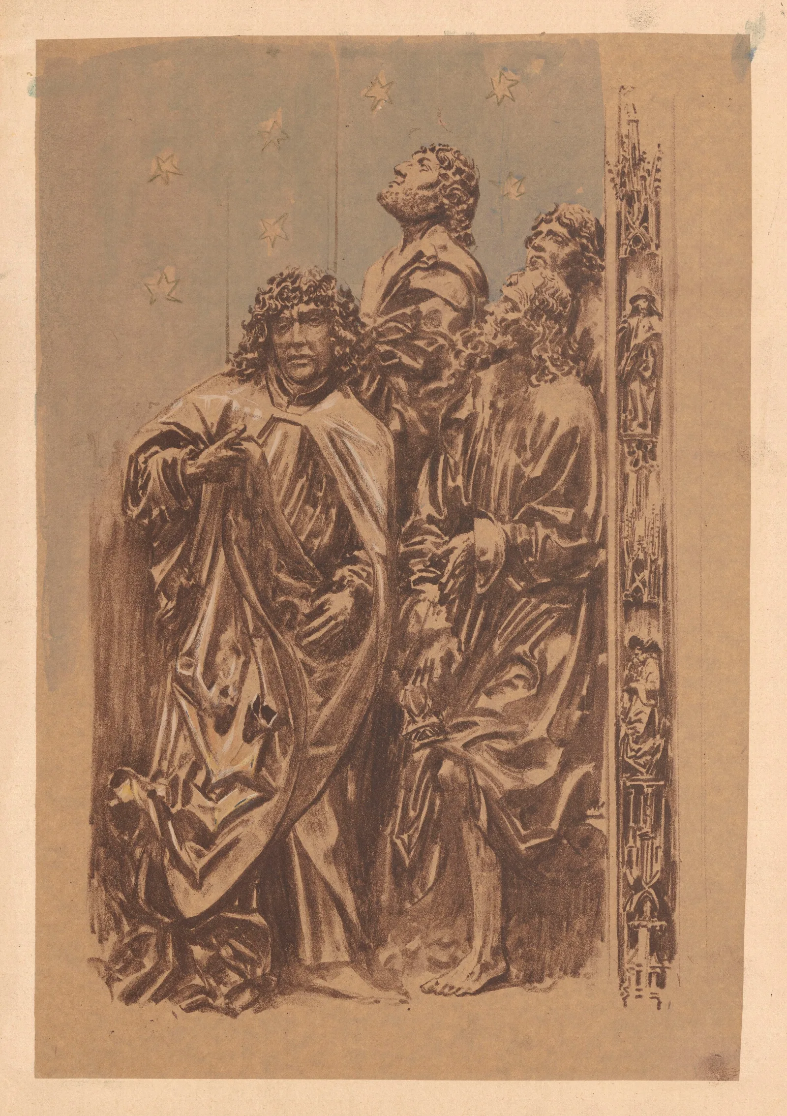 The Apostles From The Veit Stoss Altarpiece Wall Art by Leon Wyczółkowski - Canvas Print