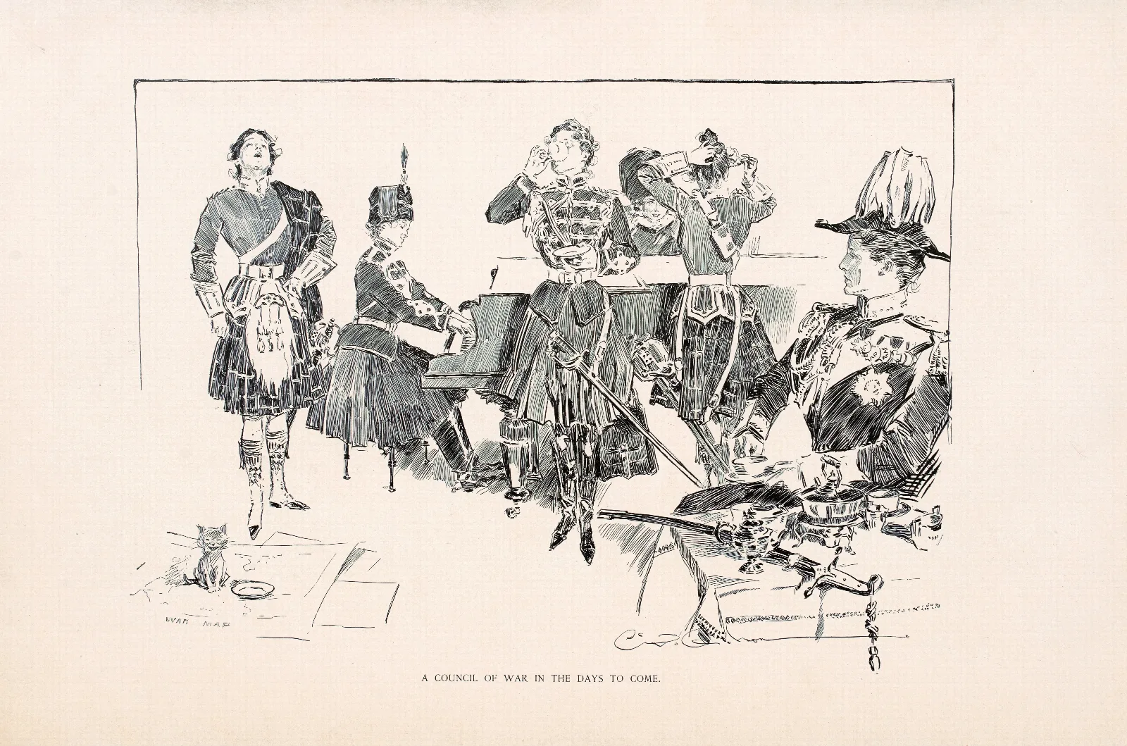 A Council Of War In The Days To Come Wall Art by Charles Dana Gibson - Canvas Print