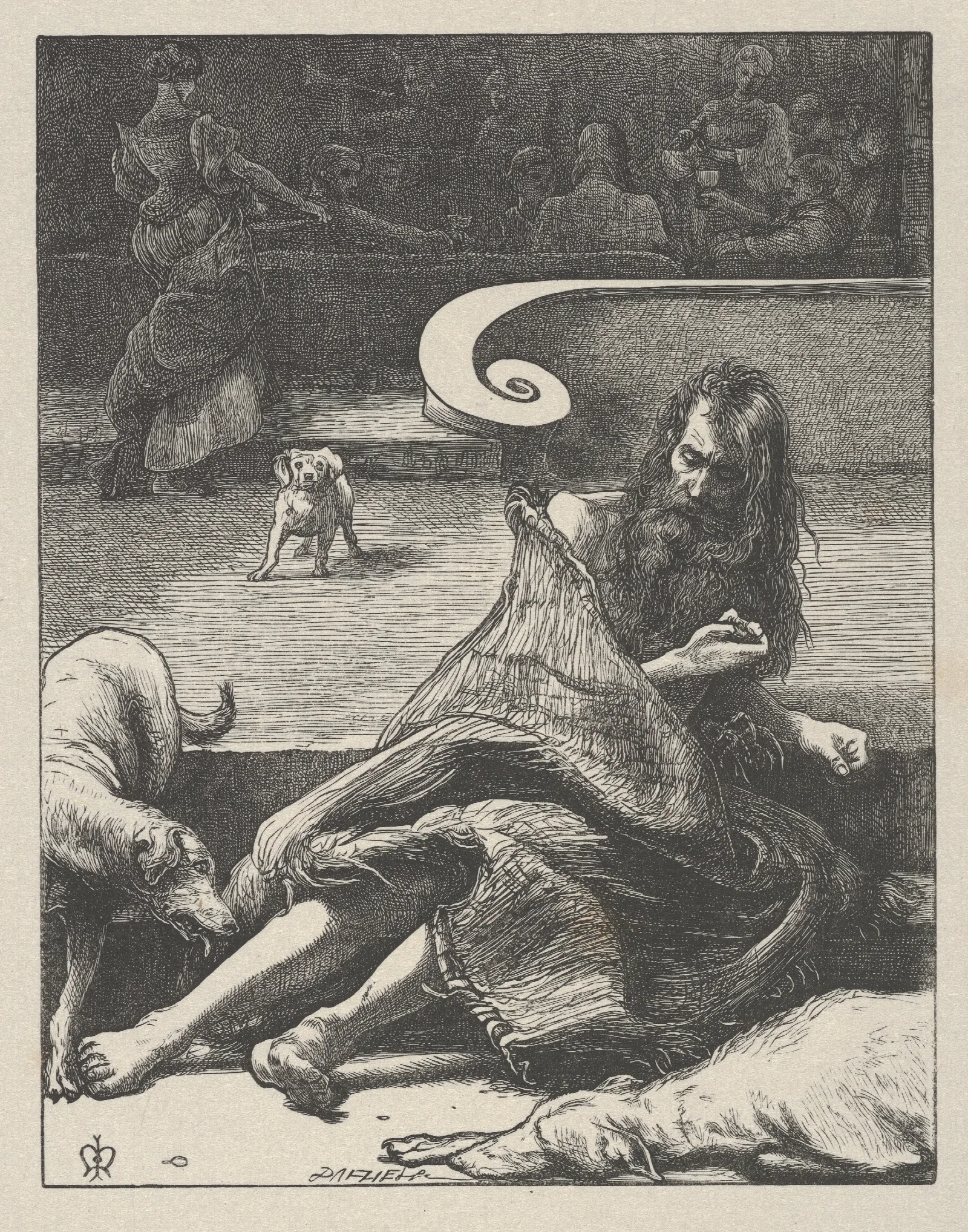 The Rich Man And Lazarus 3 Wall Art by Sir John Everett Millais - Canvas Print