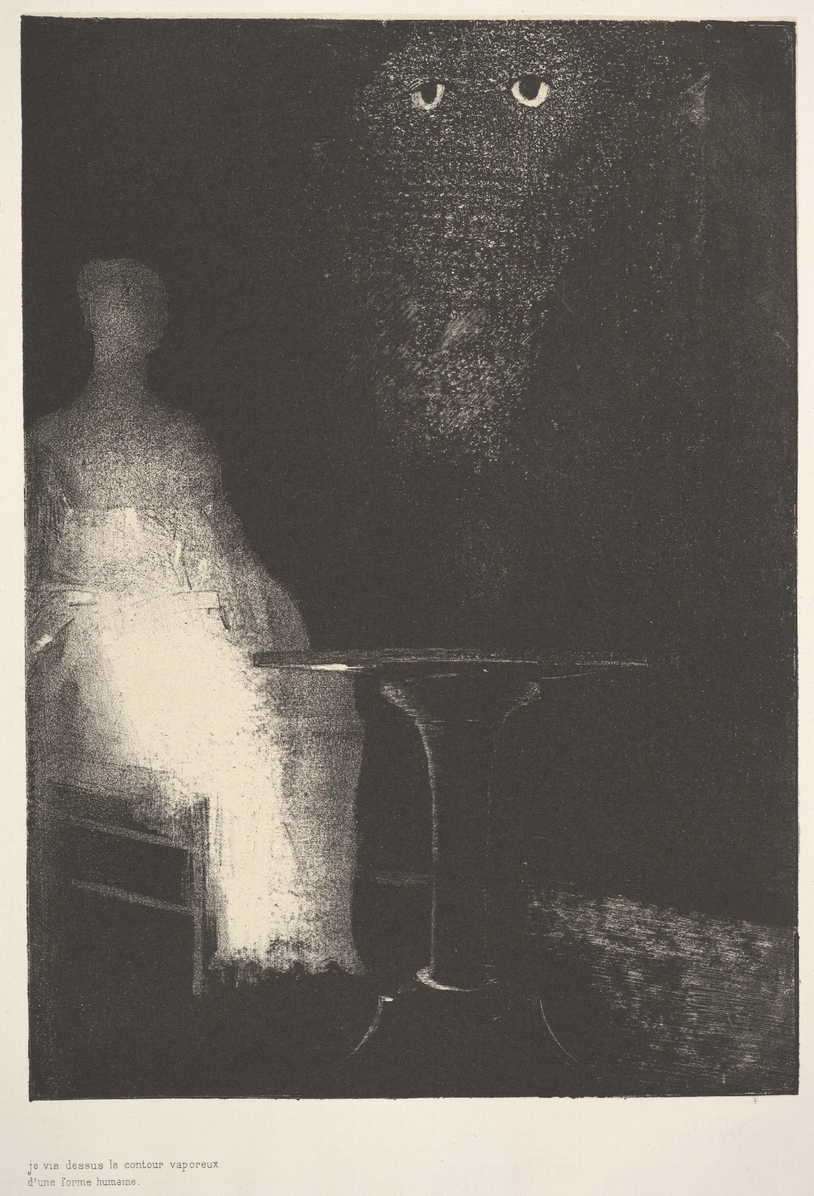 Below I Saw The Vaporous Contours Of A Human Form Wall Art by Odilon Redon - Canvas Print