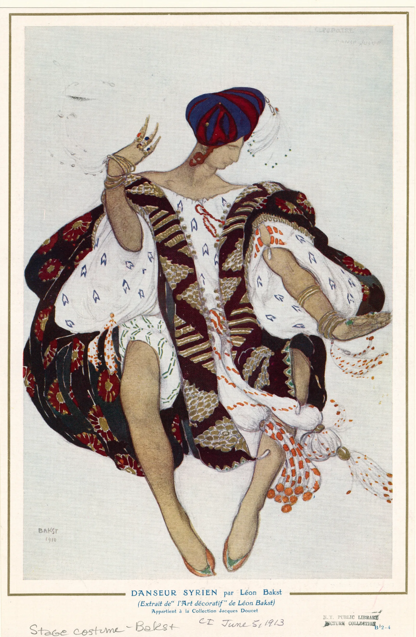 Danseur Syrien Par Leon Bakst Wall Art by Léon Bakst - Canvas Print