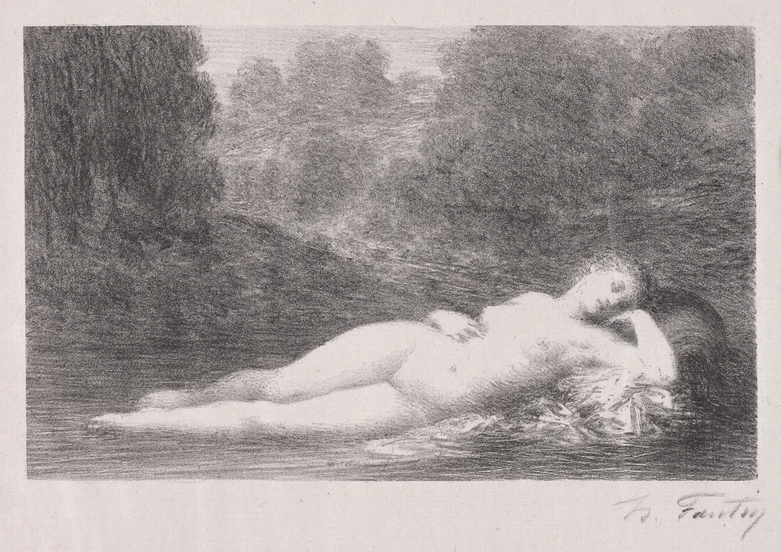 Lying In The Water Wall Art by Henri Fantin-Latour - Canvas Print