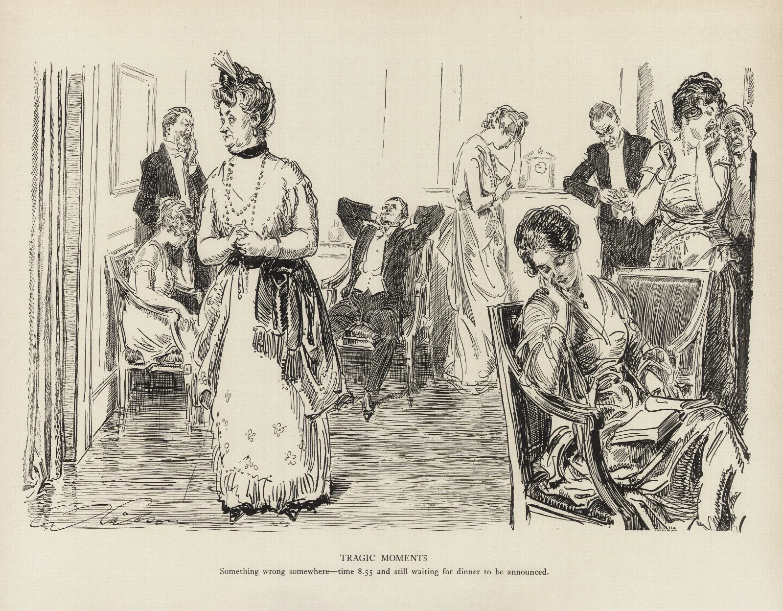 Tragic Moments Something Wrong Somewhere Wall Art by Charles Dana Gibson - Canvas Print