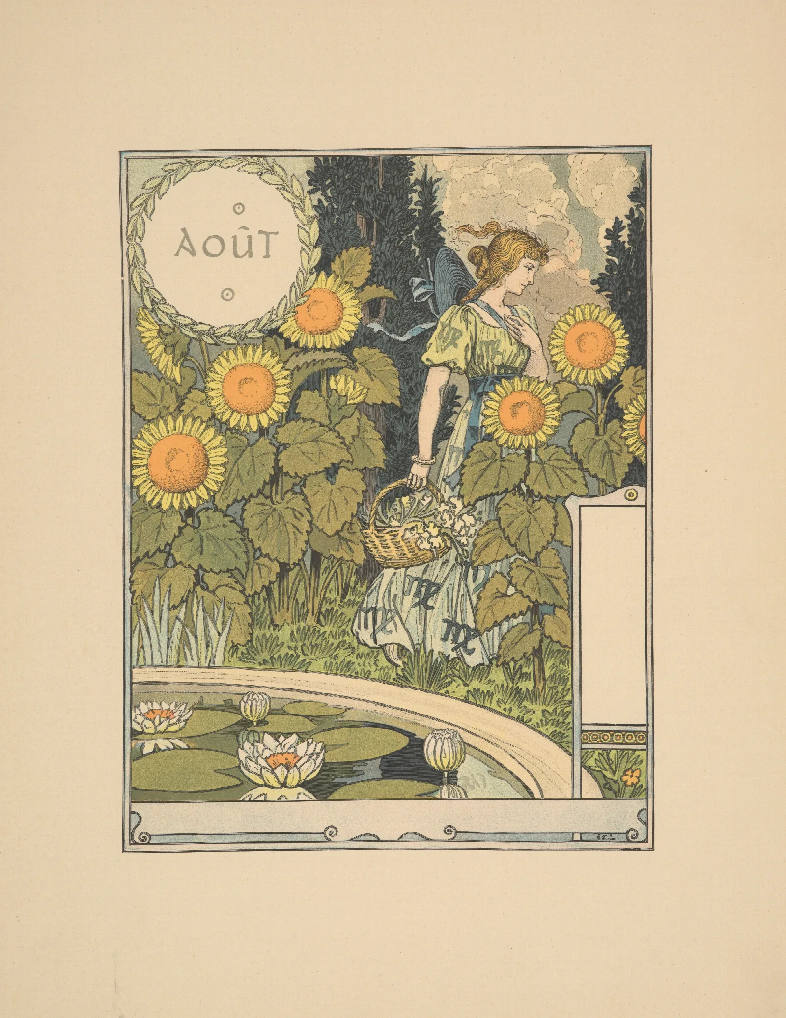Aout 3 Wall Art by Eugène Grasset - Canvas Print