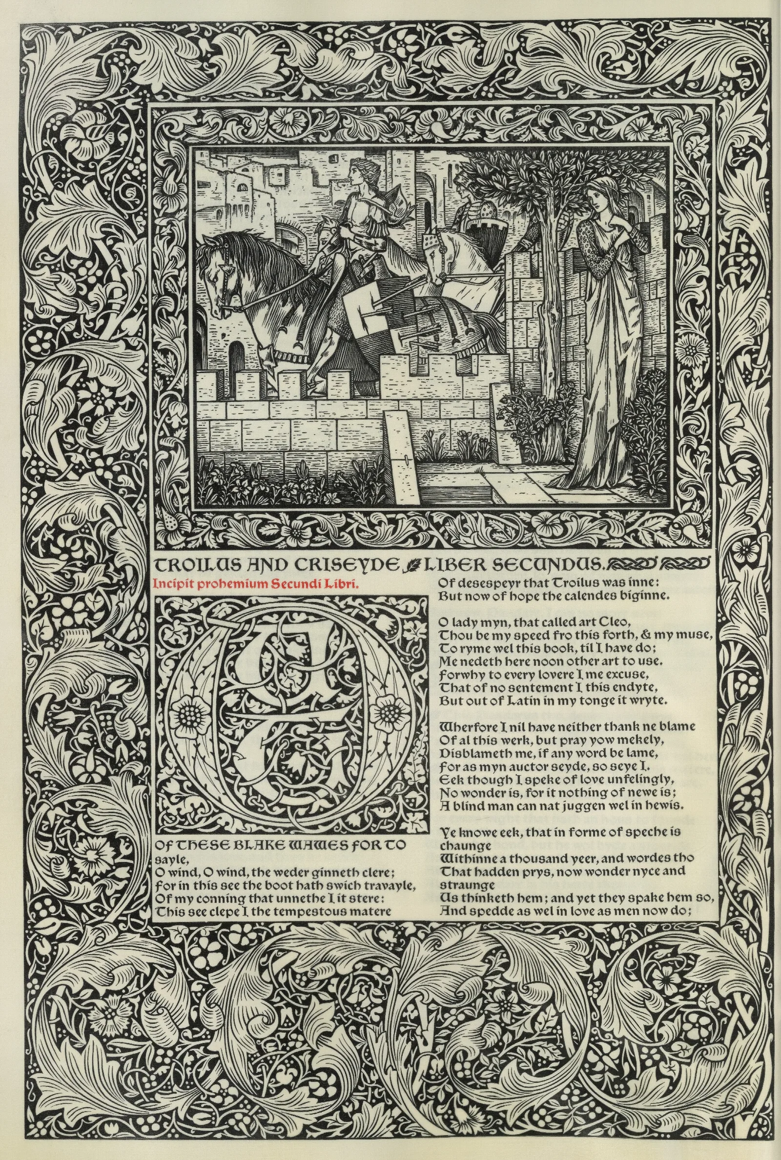 The Works Of Geoffrey Chaucer Pl 80 Wall Art by Sir Edward Coley Burne-Jones - Canvas Print